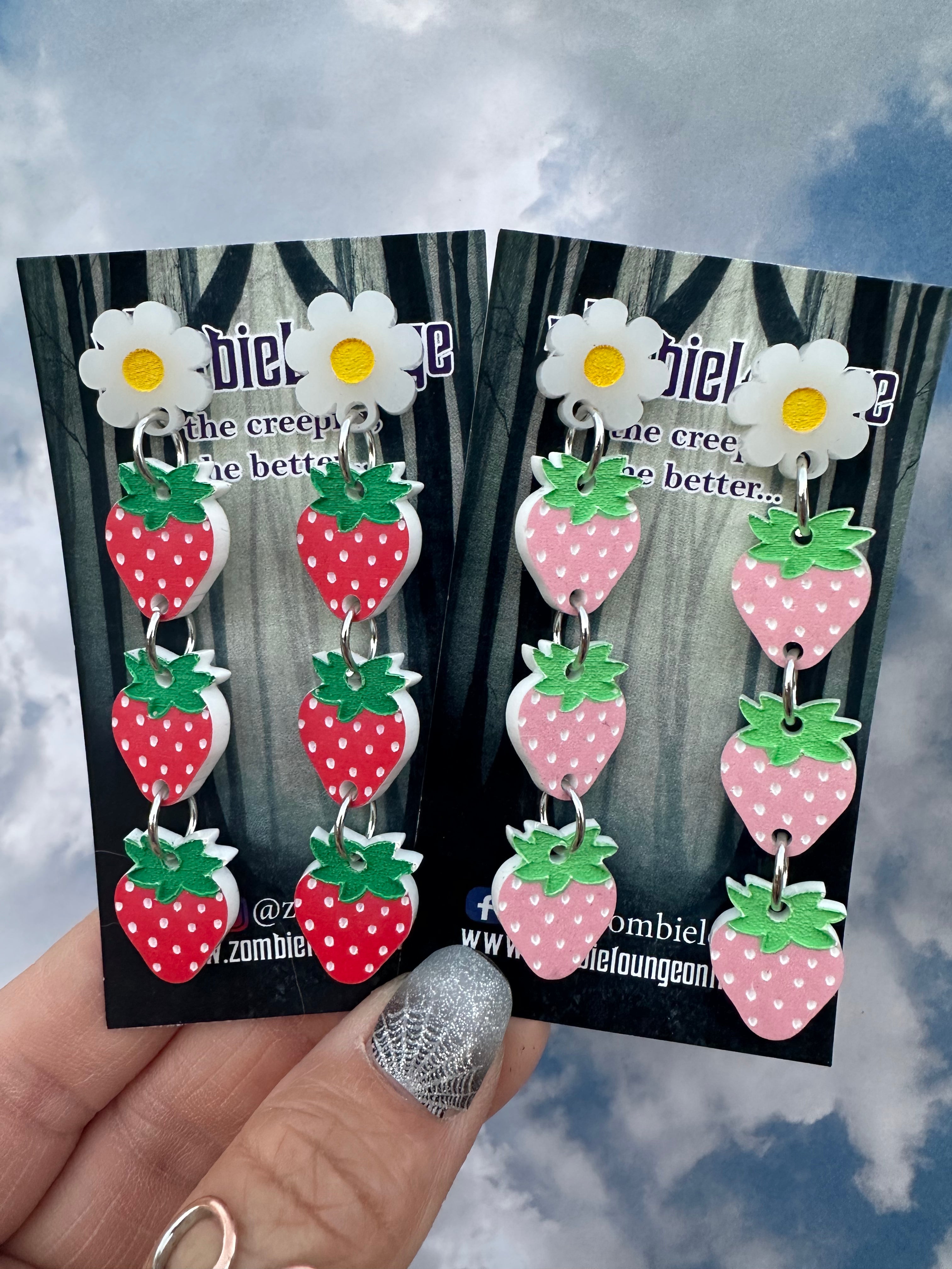 Strawberry Earrings for Women - Cute Dainty Fruit Stud Earrings - Perfect for Summer, Valentine's Day & Everyday Wear