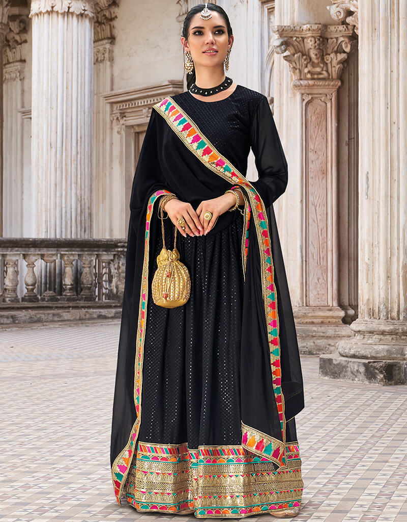 Elegant Black Georgette Pant Suit for Women - Formal Office Wear & Evening Party Outfit
