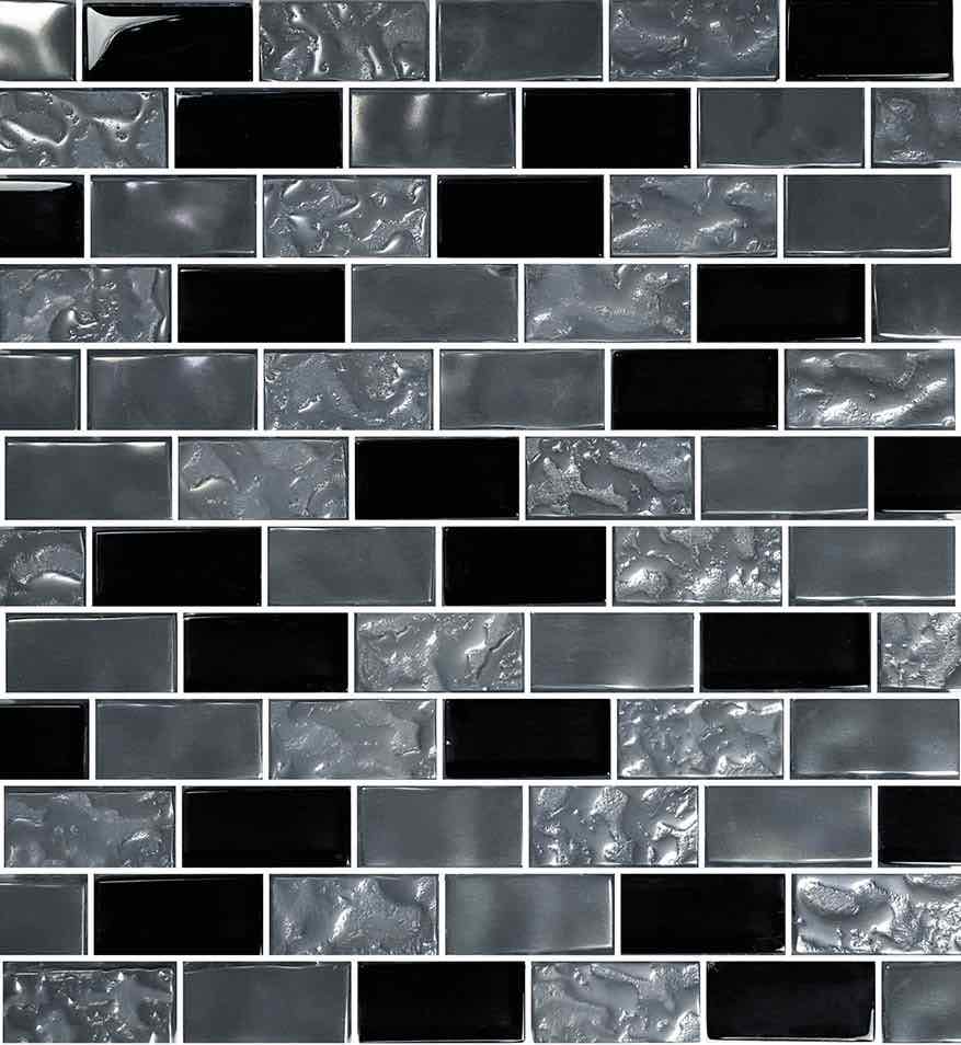 Premium Black Blend Glass Pool Mosaic Tiles 1x2 Inch - Durable Waterproof for Swimming Pools, Backsplashes & Bathroom Walls