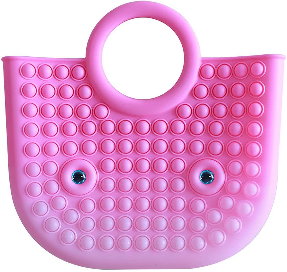 QZUnique Pop Purse Fidget Tote Bag - Push Bubble Silicone Handbag for Women & Ladies - Stress Relief Decompression Satchel with Top Handle - Perfect for Anxiety Relief, Office, Travel & Everyday Use