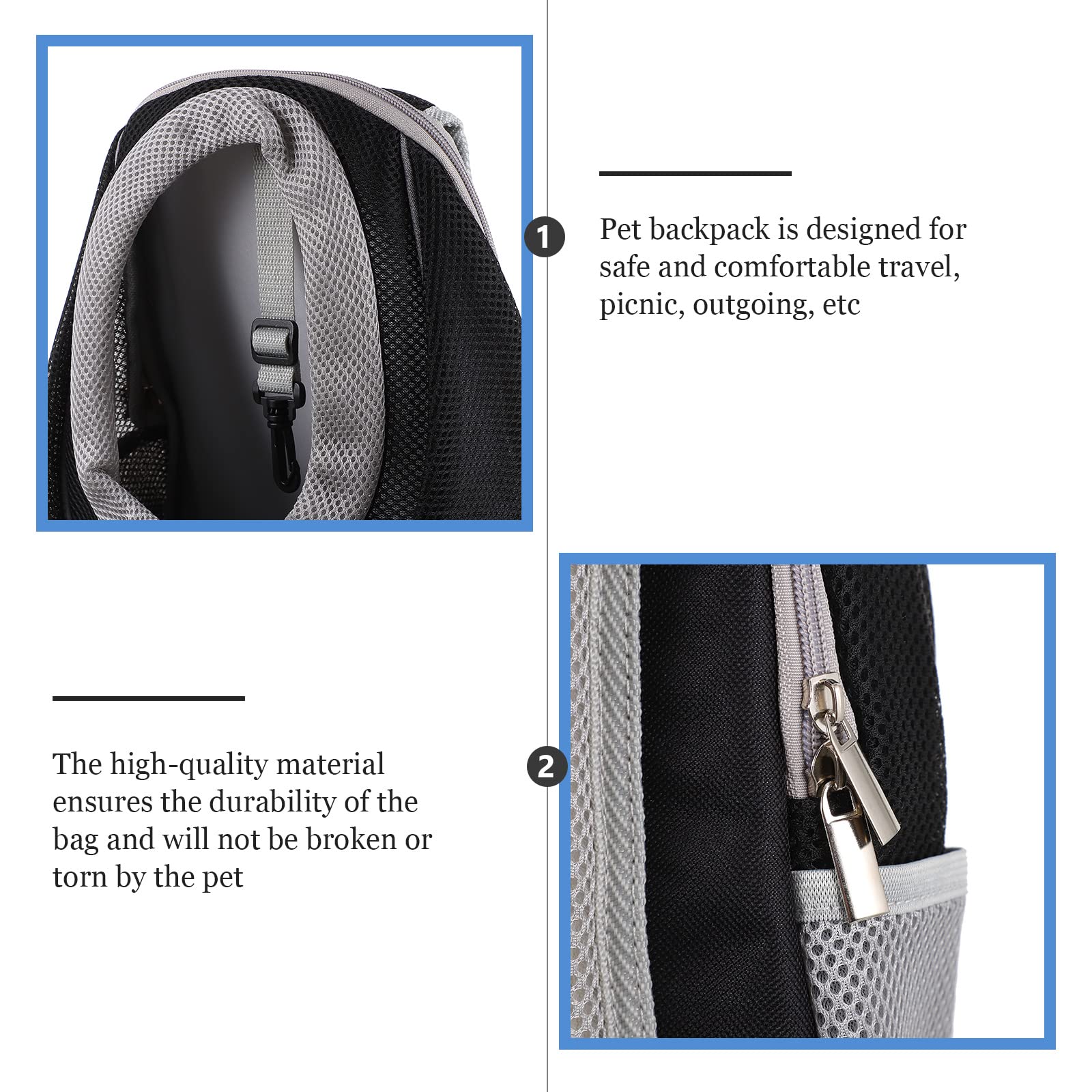 1pc Mesh Pet Backpack - Travel Carrier for Small Dogs & Cats