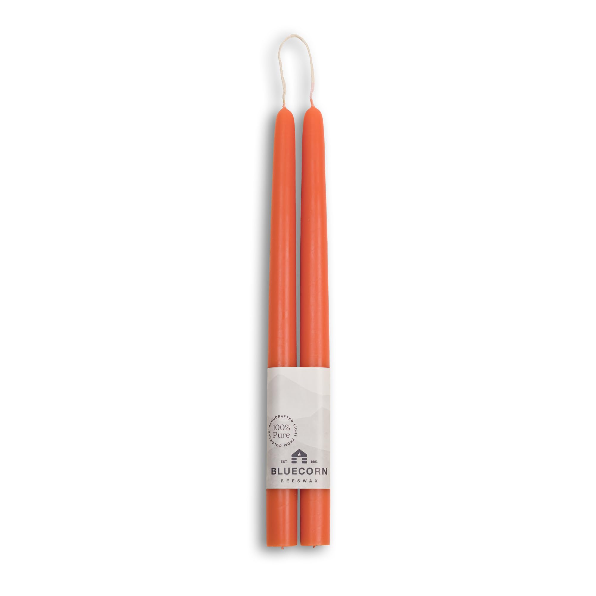 Pure Beeswax Taper Candles 12 Inch - Unscented Natural Candles for Dining & Decor