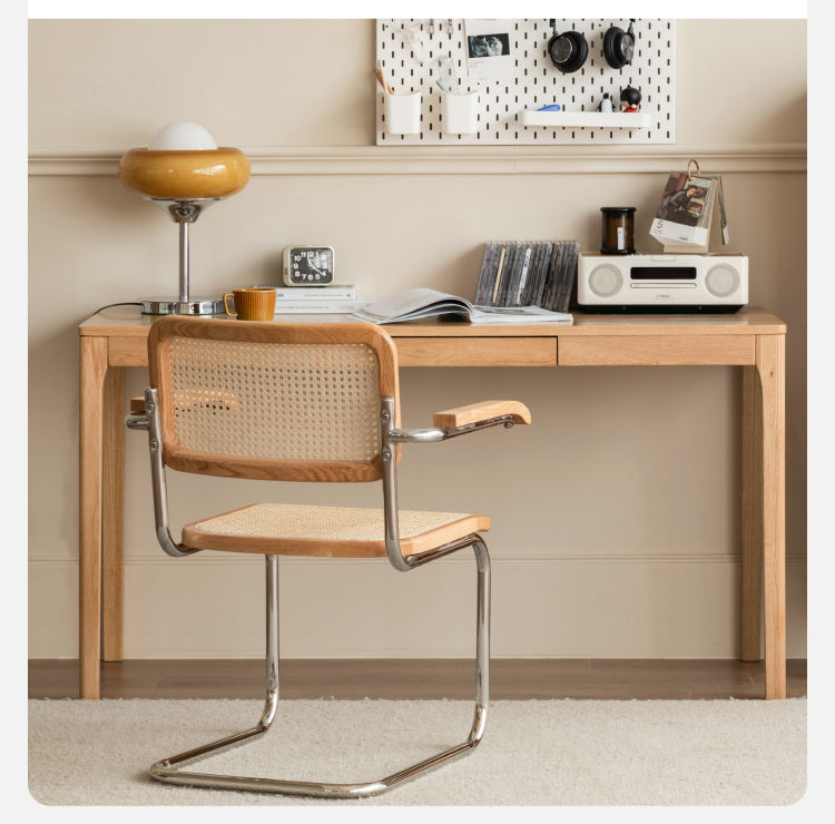Premium Solid Oak Wood Office Desk - Modern Nordic Style Writing Table for Home & Workspace - Perfect for Remote Work, Study & Office Decor