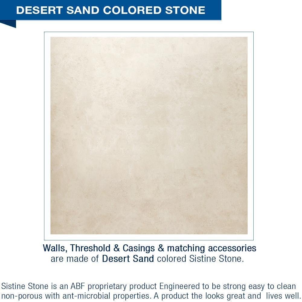 Alcove Desert Sand Sistine Stone & Jewel Stone Accent DIY Shower Remodel Kit - Easy Bathroom Upgrade for Home Renovation Projects