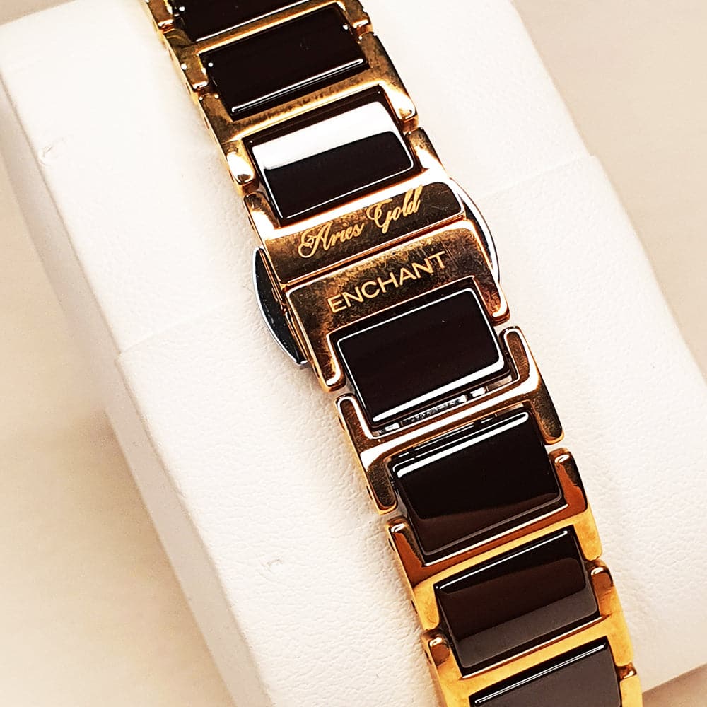 Aries Gold Enchant Persia L 5006Z RG BRMP Brown Ceramic Women's Watch - Elegant Luxury Timepiece for Business, Parties & Special Occasions