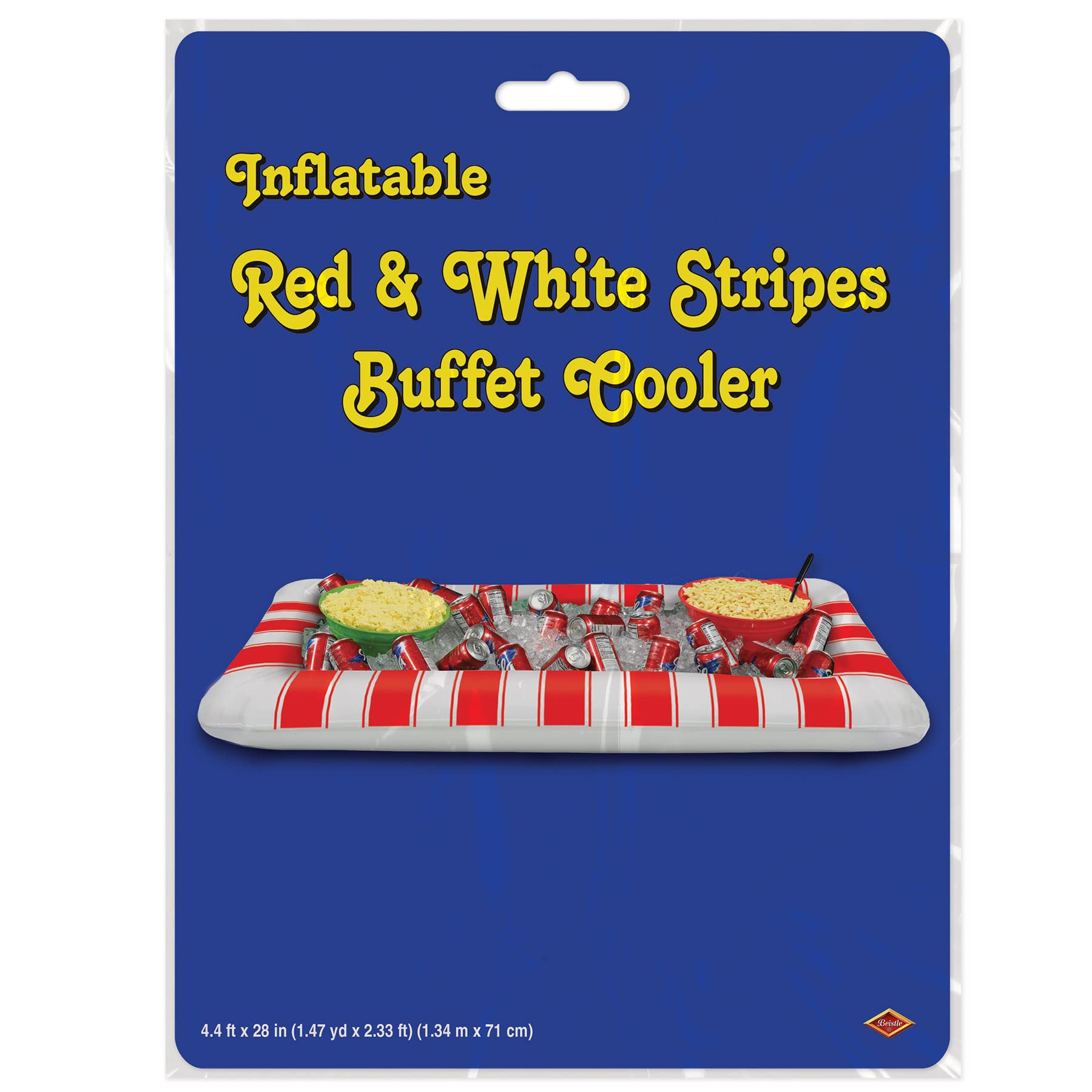 Beistle Inflatable Red & White Stripes Buffet Cooler - Portable Party Drink Dispenser for Outdoor BBQ, Picnic & Pool Parties