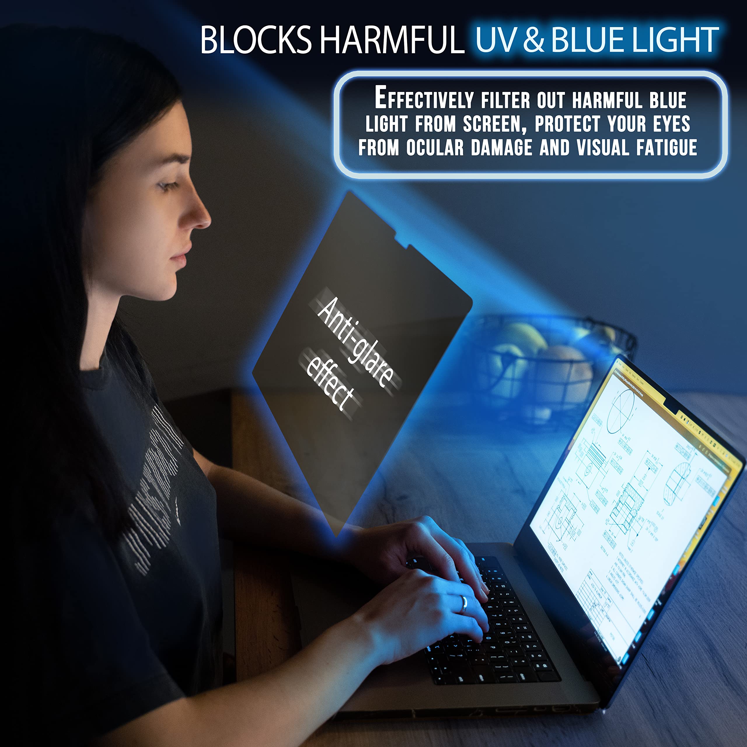 EZ-Pro Magnetic Blue Light Blocking Screen Protector for MacBook Pro 13 inch (2016-2023 Models) - Anti Glare, Anti Fingerprint & Eye Protection - Perfect for Office Work, Gaming & Nighttime Use