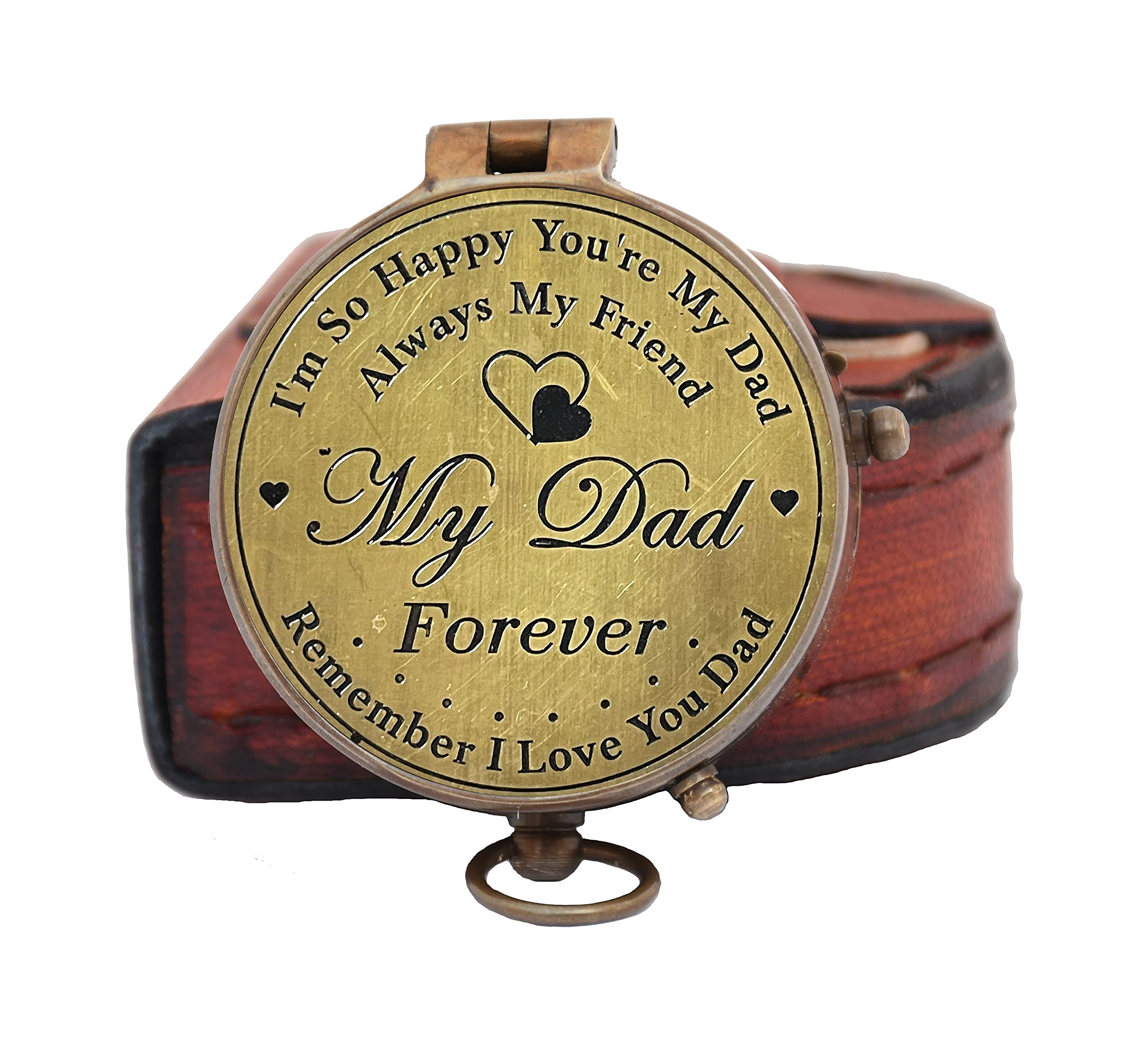 Best Dad Gifts for Father's Day, Birthday & Retirement - Engraved Compass Keepsake - Thoughtful Thanksgiving Present for Dad (Perfect for Outdoor Adventures & Special Occasions)