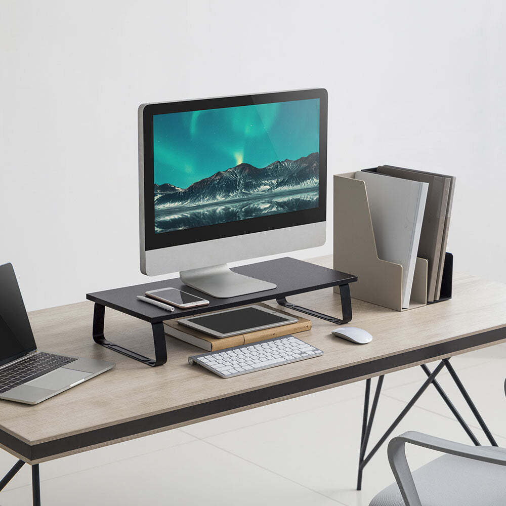 Activiva Monitor Stand Riser - Adjustable Ergonomic Laptop & Computer Screen Stand with Cable Management (Black) - Perfect for Home Office, Gaming Setup & Workspace Organization