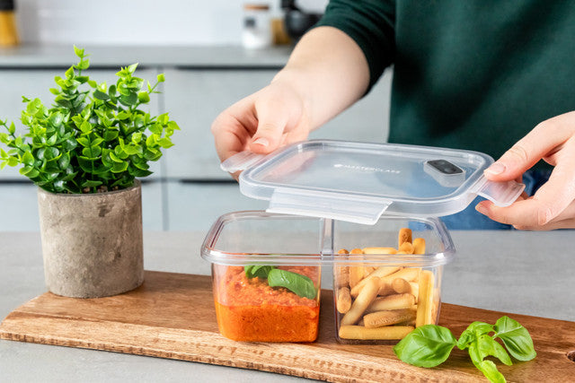 MasterClass Eco-Friendly Snap Containers - Airtight Food Storage Set (Various Sizes) for Kitchen, Pantry & Meal Prep Organization