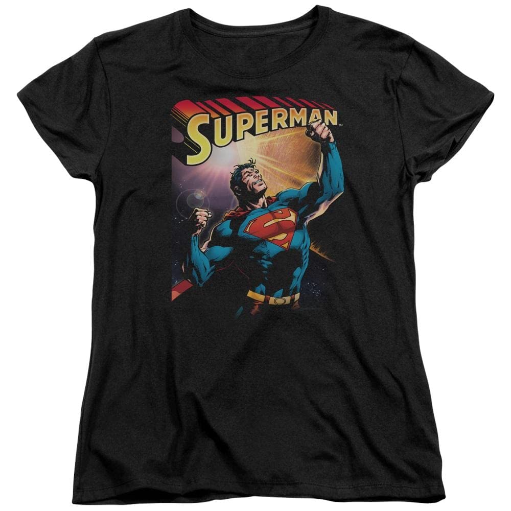 Superman Victory Women's Graphic T-Shirt - Cool Superhero Tee for Women - Casual Superhero Shirt for Fans, Cosplay, Comic Con & Everyday Wear