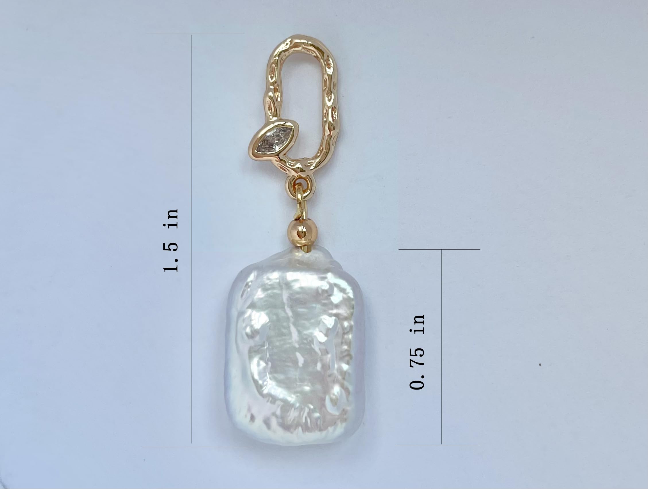 Elegant Baroque Pearl Earrings for Women - Cultured Freshwater Pearl Stud Hoop Square Statement Earrings - 14K Gold Plated Drop Dangle Jewelry - Perfect for Bridal Wedding, Birthday Gifts & Special Occasions