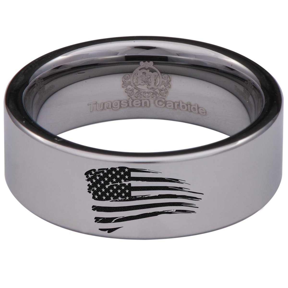 Vintage American Flag Ring - Patriotic Wedding Band for Men & Women, 8mm Wide, Stainless Steel Anniversary Ring - Perfect for 4th of July, Memorial Day & Veterans Day Gifts