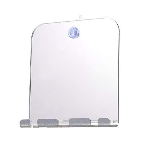 Fogless Shower Mirror for Shaving & Makeup - Portable Suction Bathroom Mirror with Anti-Fog Technology, Handheld Travel Mirror for Beard Grooming (Rectangular) - Perfect for Travel, Gym & Home Use