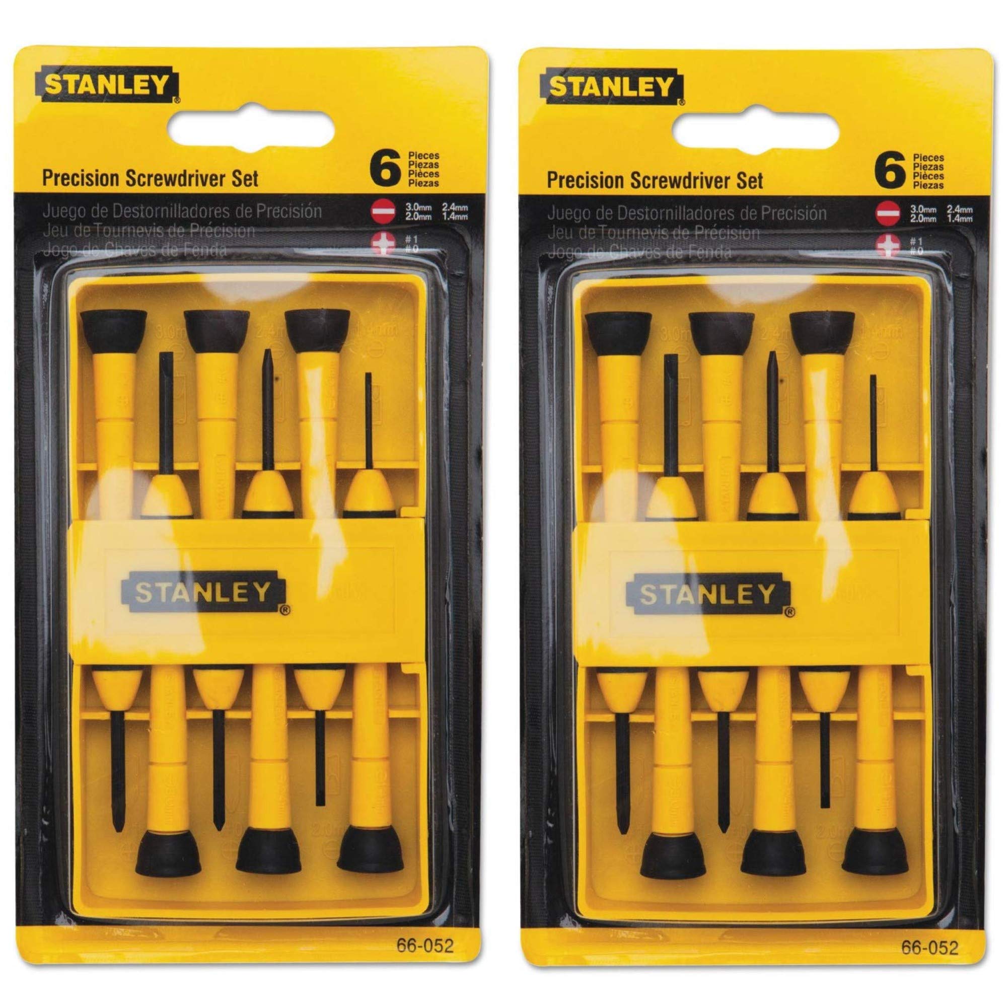 Stanley Tools 6-Piece Precision Screwdriver Set with Magnetic Tips - Black & Yellow Handle for Electronics, Eyeglasses, and Small Appliances Repair