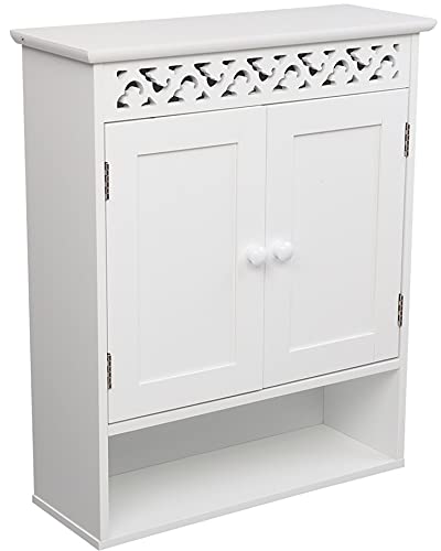 2-Door Wall Mounted Bathroom Medicine Cabinet with Adjustable Shelves - White | Bathroom Storage Organizer for Toiletries & Essentials | Perfect for Small Bathrooms, Vanities & Apartment Living