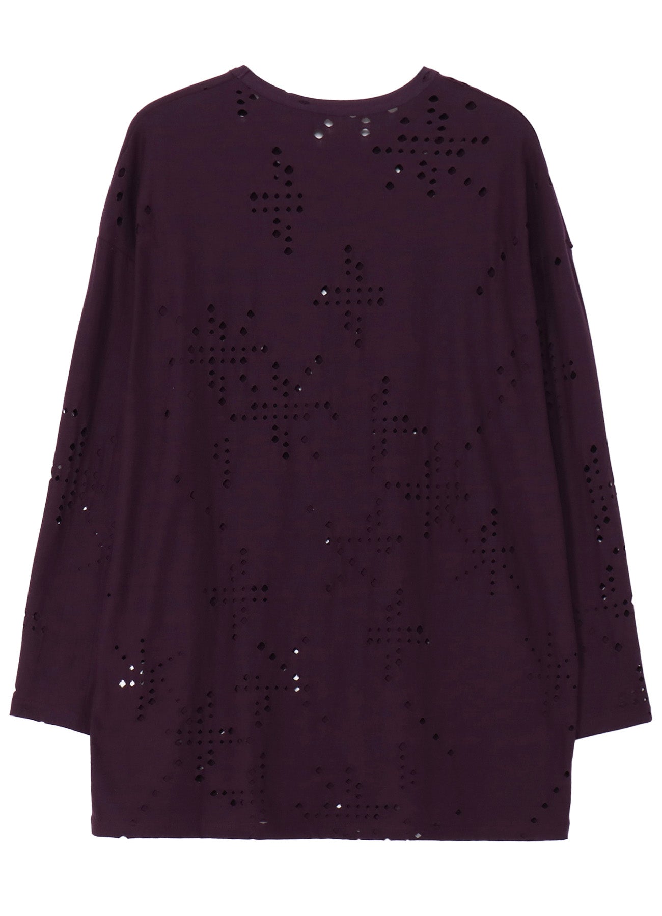 Soft Cotton Jersey Long Sleeve T-Shirt with Unique Hole Design - Oversized Fit for Women | Perfect for Casual Wear, Layering & Street Style Fashion
