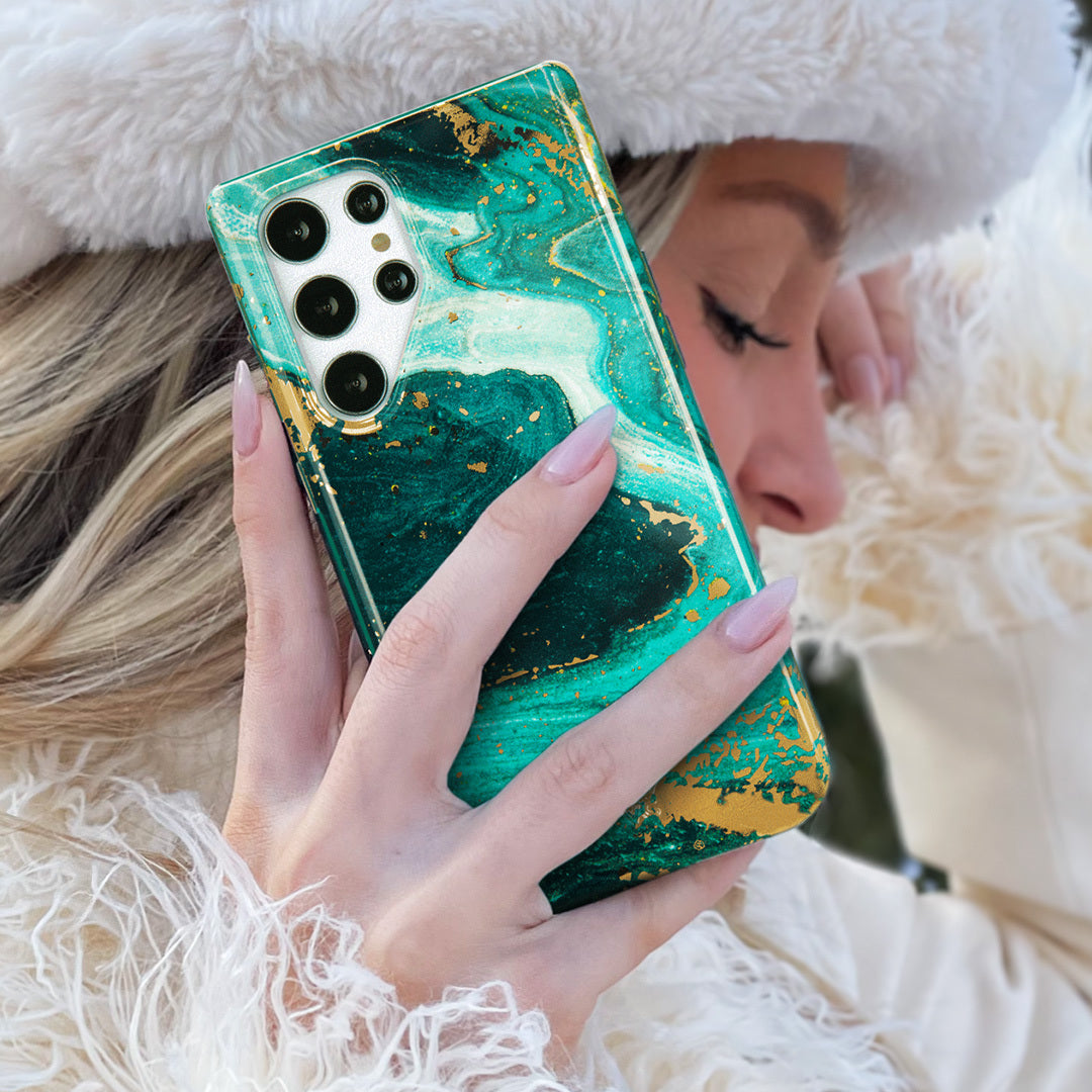 Premium Emerald Marble Samsung Phone Case - Durable Protective Cover for Samsung Galaxy [Model] - Stylish & Slim Design for Everyday Use, Work, and Travel