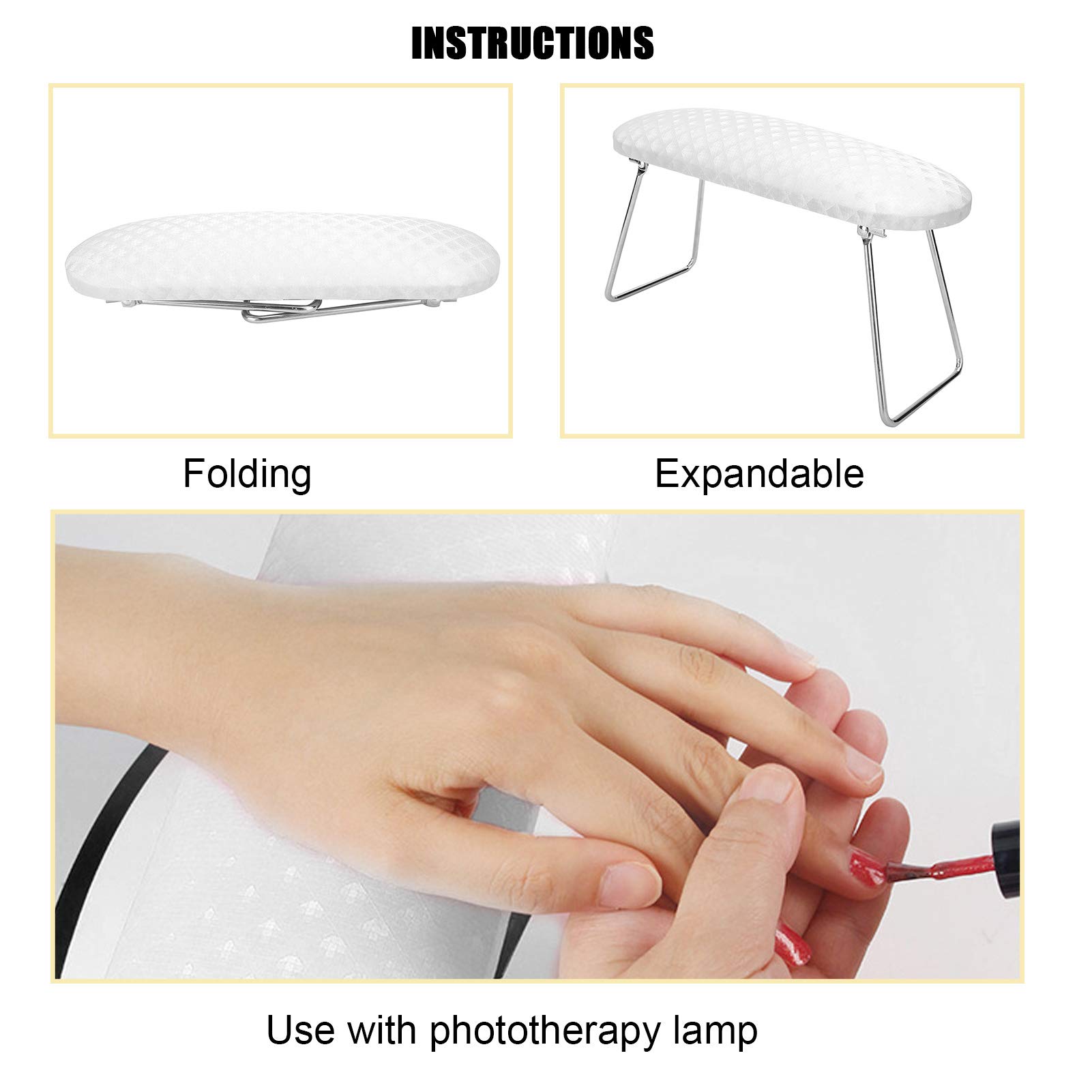 Premium Microfiber Leather Manicure Hand Pillow - Ergonomic Nail Art Arm Rest Cushion for Salon & Home Use, Nail Desk Station Accessory with Comfortable Wrist Support (Perfect for Gel Polish, Acrylic Nails & Pedicures)
