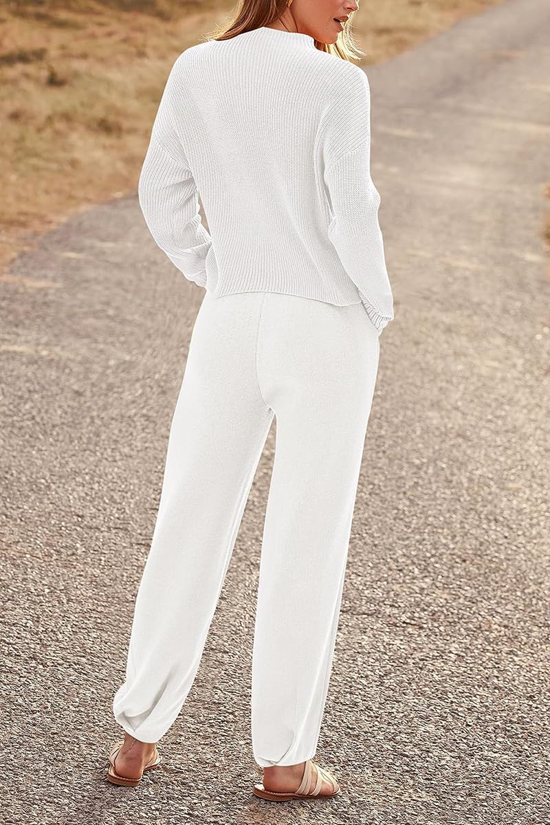 Lynkiss Women's 2-Piece Sweater Set - Knit Fall Pullover Top & Oversized Pants, Casual Lounge Wear & Tracksuit Outfit for Autumn | Cozy Homewear, Weekend Errands, Coffee Dates