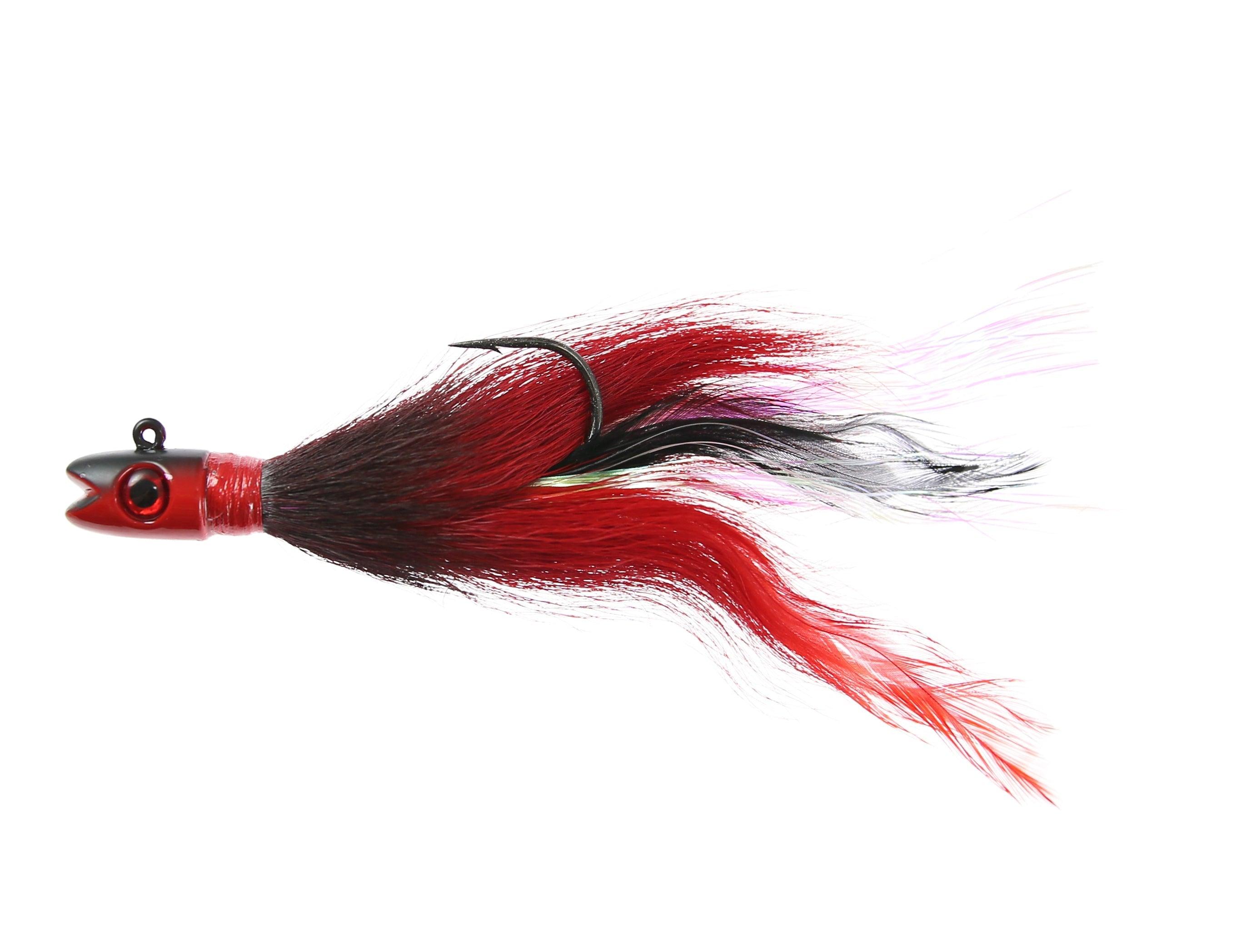 Jigging World Bass Candy Bucktail Jigs - Premium Saltwater Fishing Lures for Striped Bass, Fluke & Bluefish | Ideal for Surf Casting, Boat Fishing & Kayak Angling