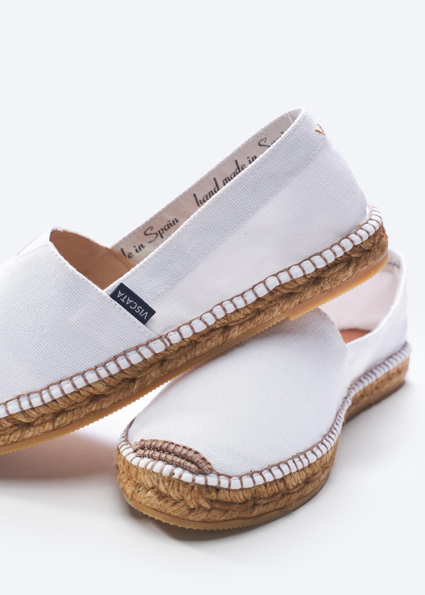 VISCATA Women's Barceloneta Espadrille Slip-On Flats - Handmade in Spain with Organic Cotton Canvas & 100% Natural Jute Midsole - Lightweight Comfort for Casual Wear, Beach, Summer Outfits & Everyday Fashion