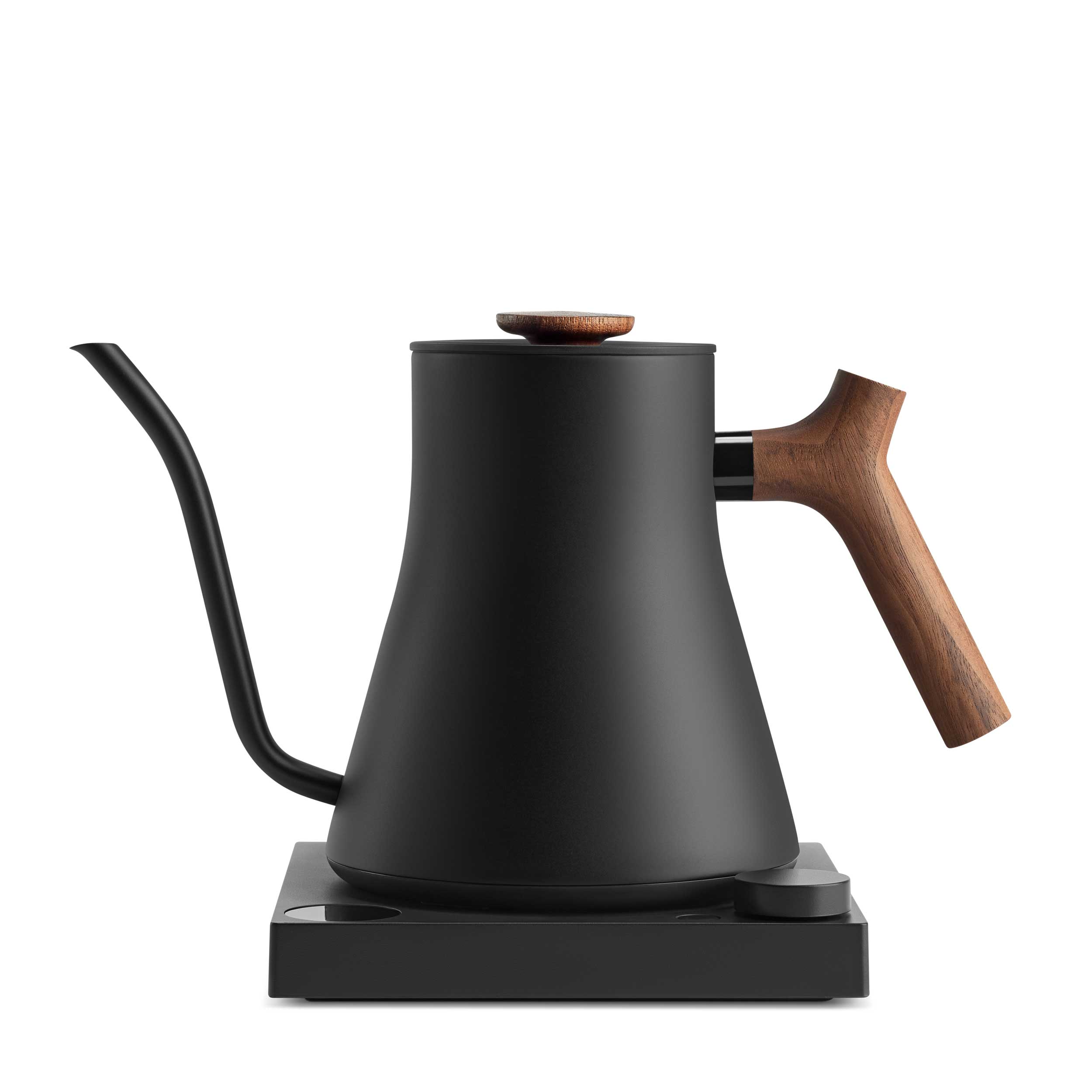 Fellow Stagg EKG Pro Electric Gooseneck Kettle - Matte Black with Walnut Handle - Fast Boiling & Precise Pouring for Coffee, Tea & Home Brewing