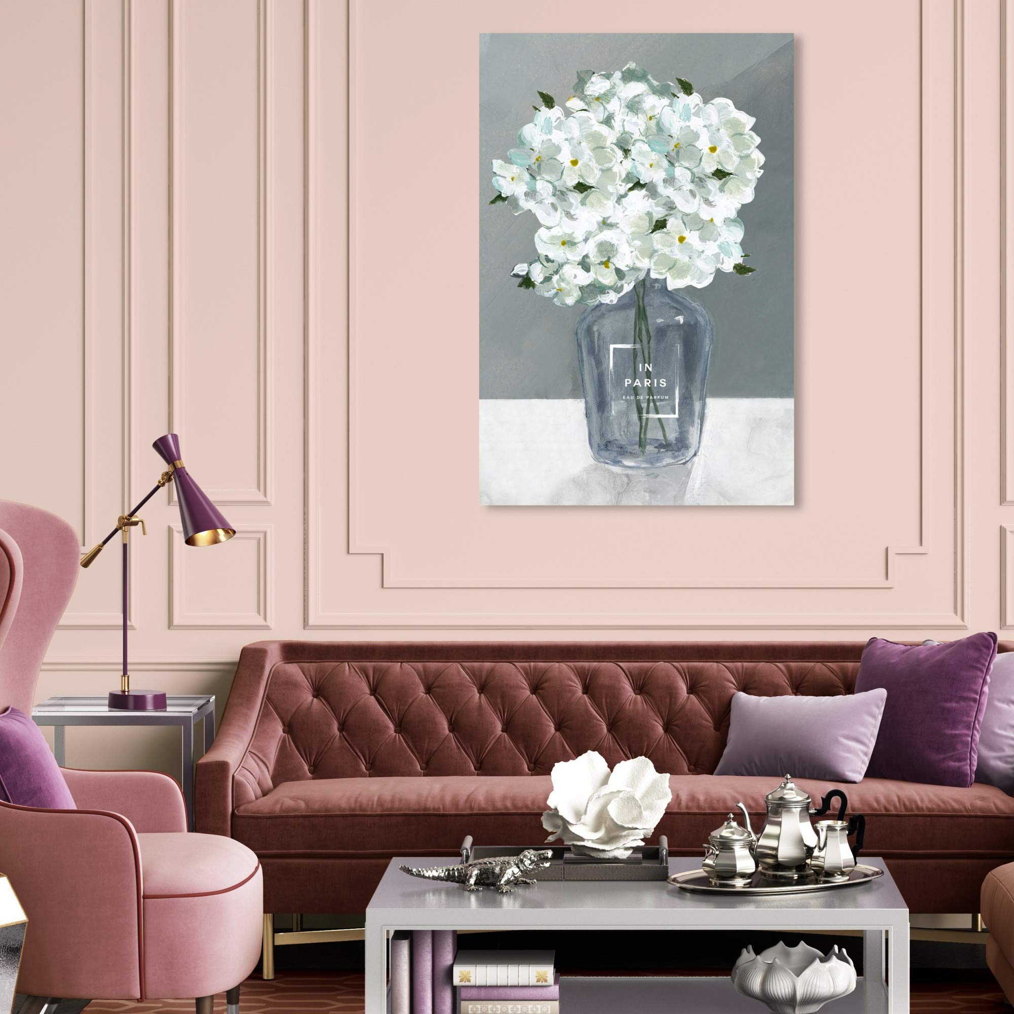Oliver Gal Floral Wall Art Canvas Print - Hydrangeas Home Decor, 30x45 Inches, Gray & White - Perfect for Living Room, Bedroom & Office Decor