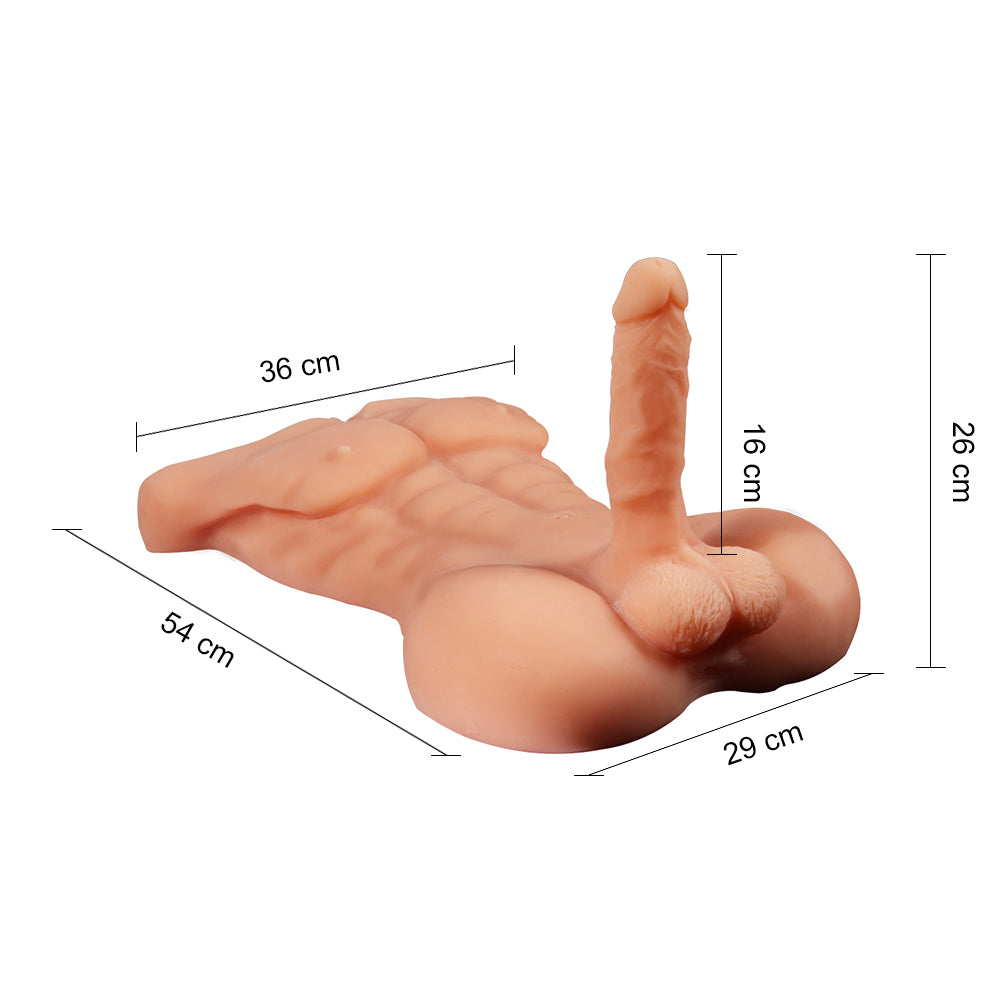 Realistic Male Sex Doll Torso with 6 Dildos - Lifelike Adult Toy for Men & Women - Perfect for Solo Play, Couples & BDSM Scenes