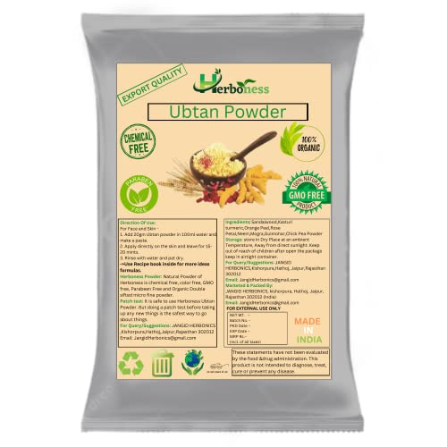 Herboness Ubtan Powder for Skin Whitening & Brightening | Natural Face Pack & Body Scrub | 100g Ayurvedic Beauty Treatment | Perfect for Glowing Skin & Spa Days at Home