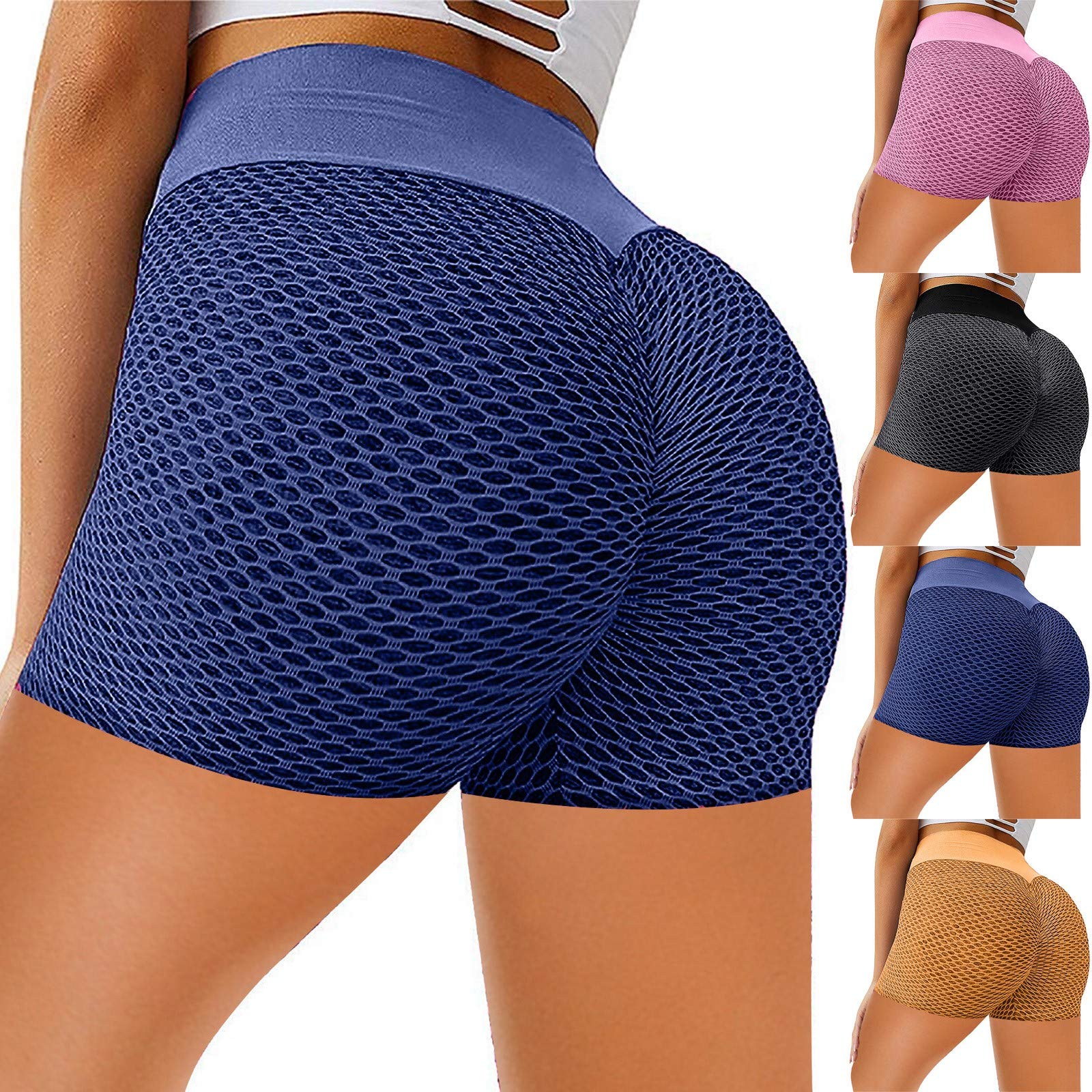 Qinnyo TikTok Famous Women's Butt Lifting Workout Shorts - High Waisted Scrunch Booty Yoga Pants for Running, Gym & Lounge Wear