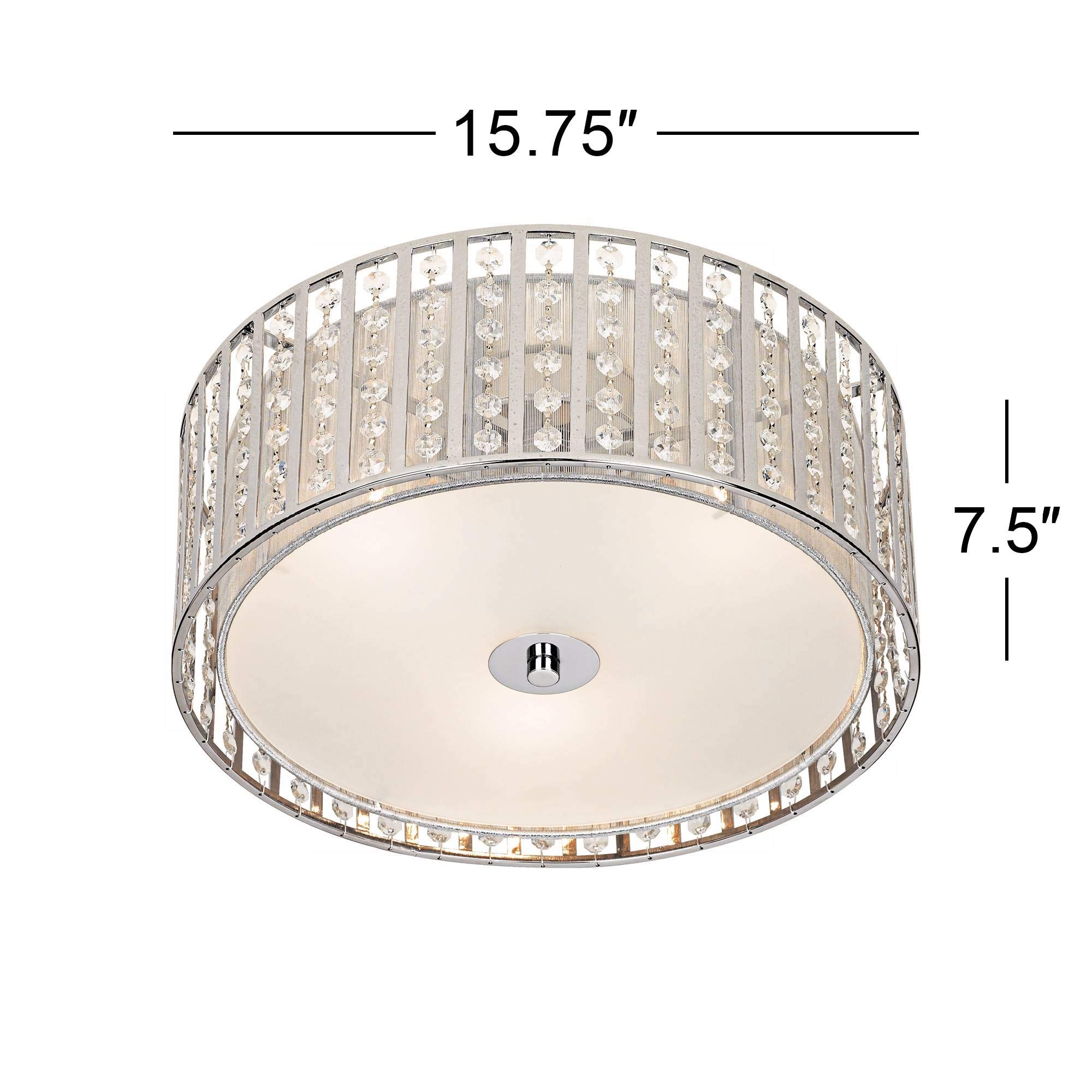 Possini Euro Modern Crystal Ceiling Light Fixture - 15 3/4