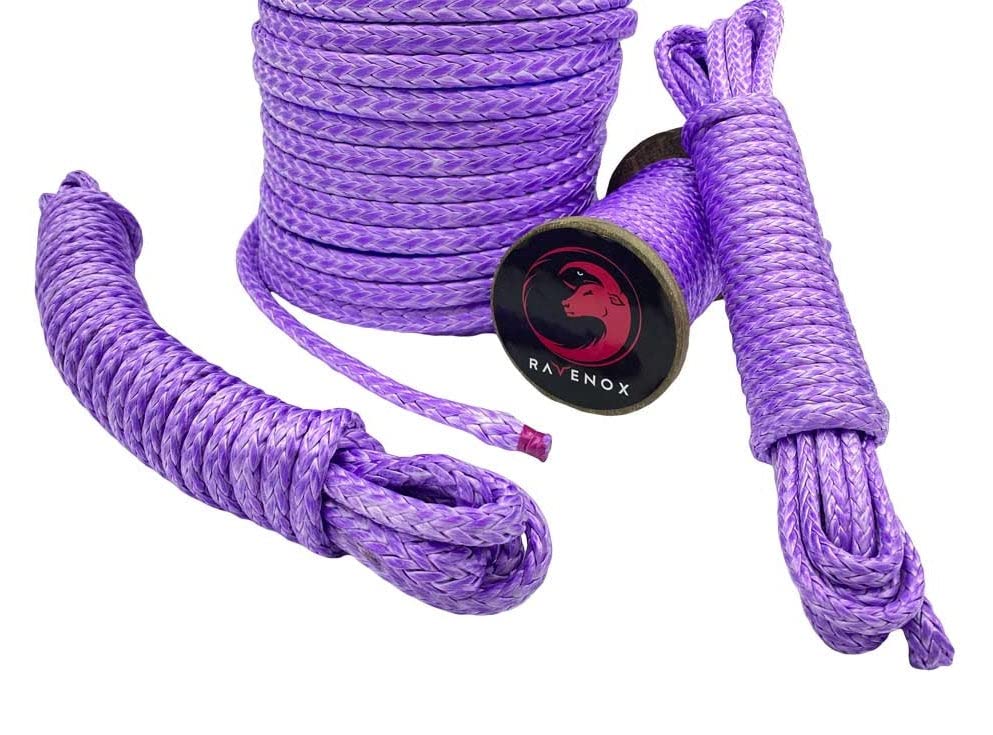 **Ravenox HMPE Rope - 3/8 Inch x 25 Feet - Heavy Duty Braided Synthetic Line for Fishing, Camping, Hammock, Tow Winch | Dyneema Cord Alternative to Kevlar & Paracord | Perfect for Outdoor Adventures, Marine Use & Survival Gear**
