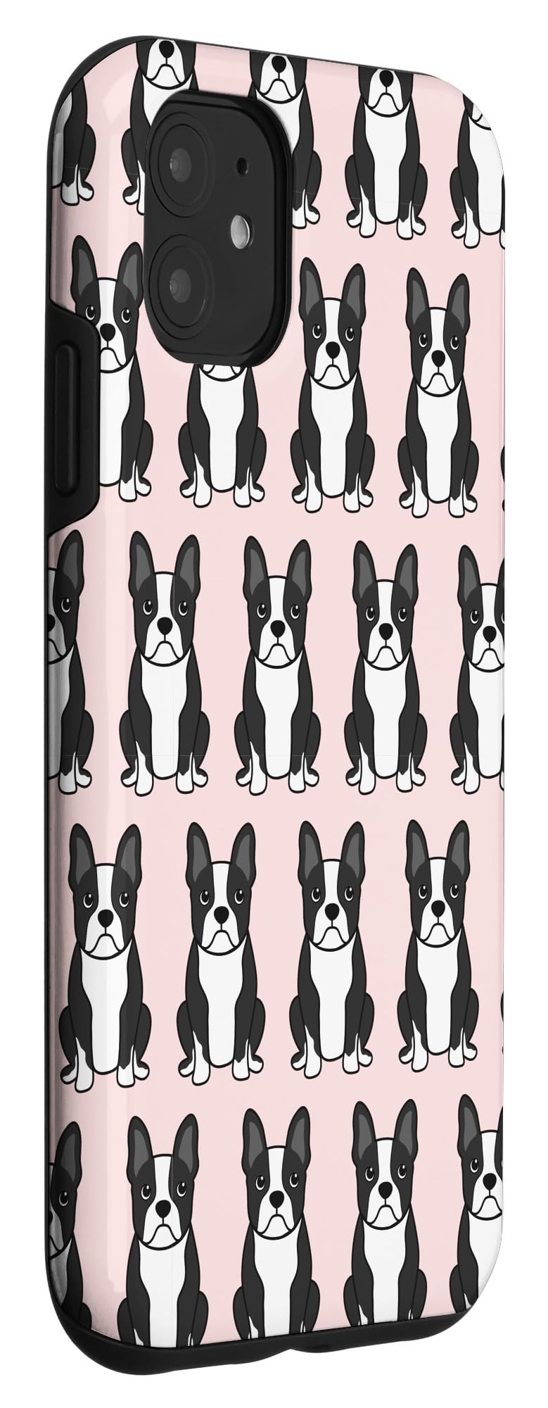 iPhone 11 Case - Cute Boston Terrier Face Design, Pink Dog Pattern Protective Cover | Perfect Gift for Pet Lovers, Durable Shockproof Phone Case for Daily Use & Travel