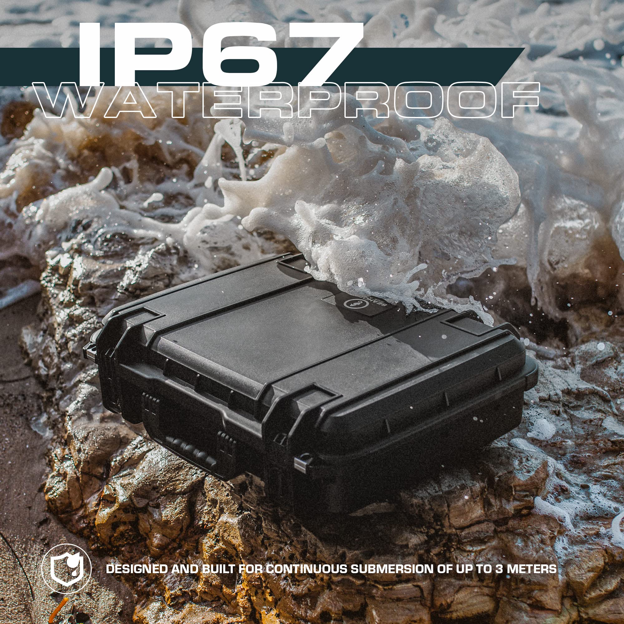 Seahorse 710 Heavy Duty Protective Dry Box Case with Accuform Foam - TSA Approved, Mil-Spec, IP67 Waterproof, USA Made for Cameras, Firearms, Camping Gear, Laptops, Gaming Consoles & VR Headsets - Perfect for Outdoor Adventures, Travel & Equipment Storage