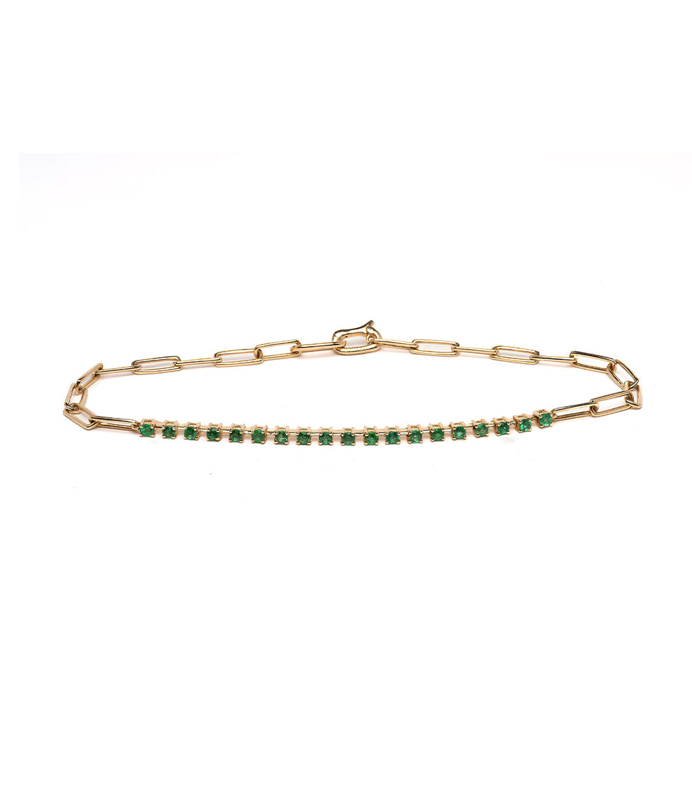 Trendy Dainty Gold Emerald Bracelet for Women - Elegant Everyday Jewelry Gift for Birthday, Anniversary & Special Occasions