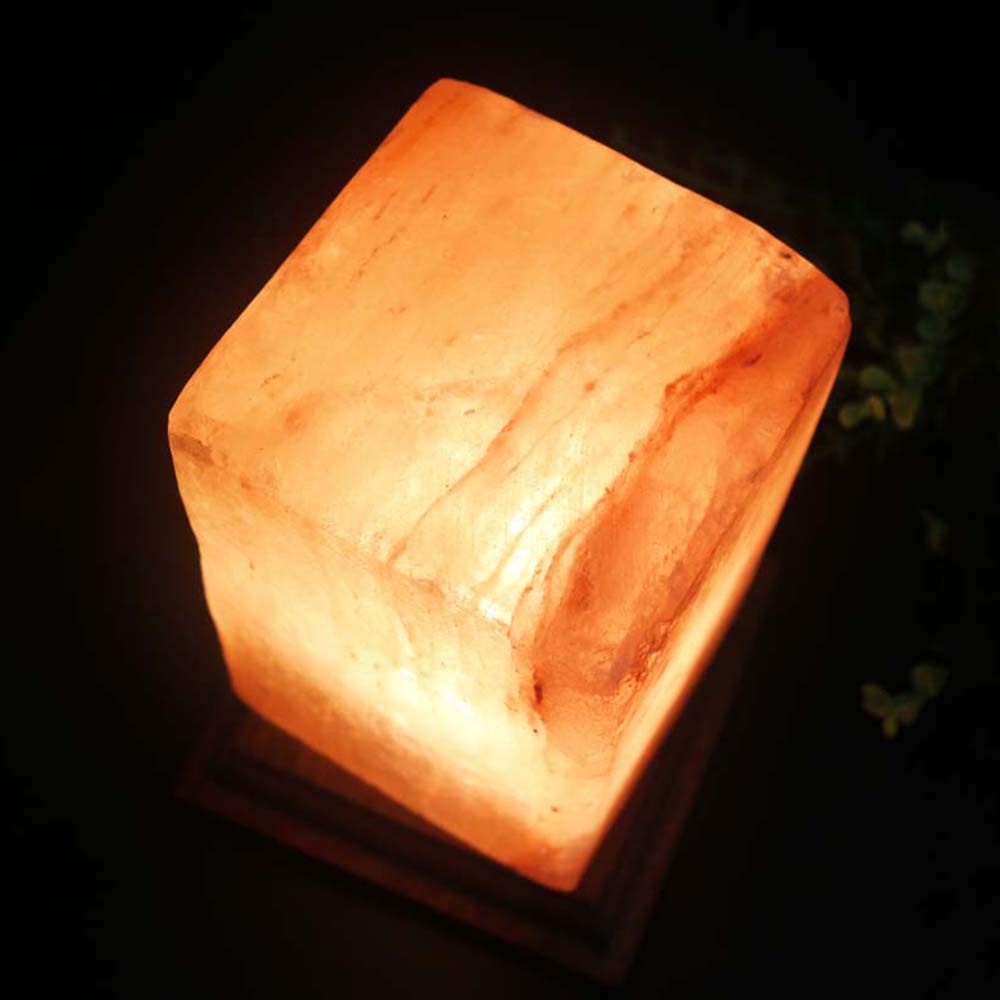 Dimmable Himalayan Salt Lamp - Natural Crystal Rock Night Light for Bedroom, Office & Study with E14 Bulb Base | Relaxing Atmosphere, Meditation Aid & Home Decor (Cuboid Shape)