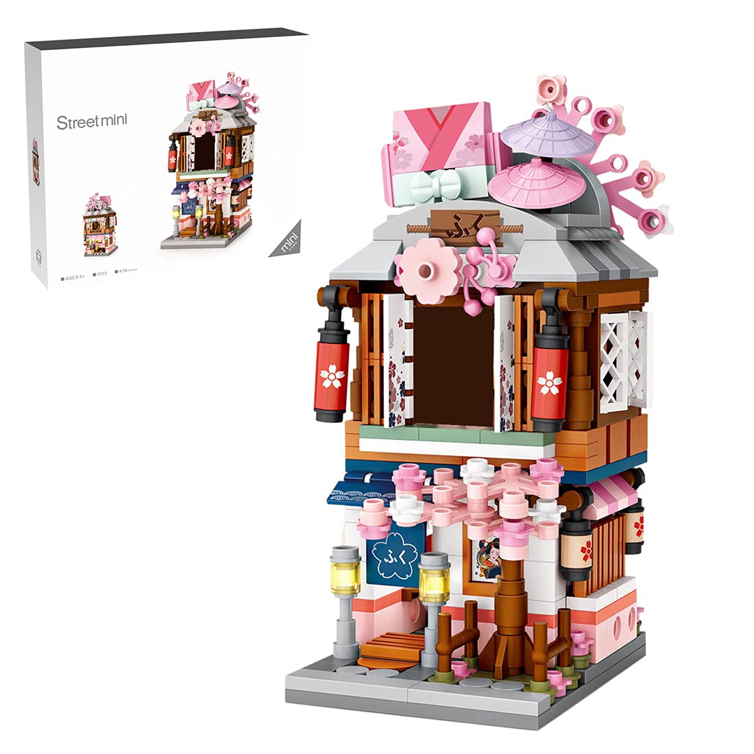 TOYGA 418Pcs Japanese Street Kimono Shop Building Kit - Modular City Architecture Toy Compatible with Lego (Model TCMKI976AAX101496RWWX) | Perfect for Collectors, Home Decoration & Creative Play