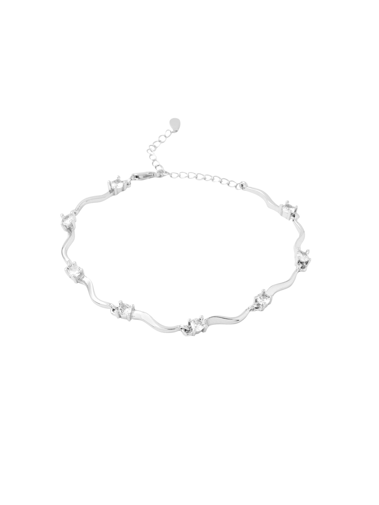 Yellow Chimes Valentine's Day Gift for Women & Girls | Fashionable Silver Crystal Bracelet with Link Chain Design | Birthday & Anniversary Jewelry Present | Perfect for Date Nights, Parties & Special Occasions