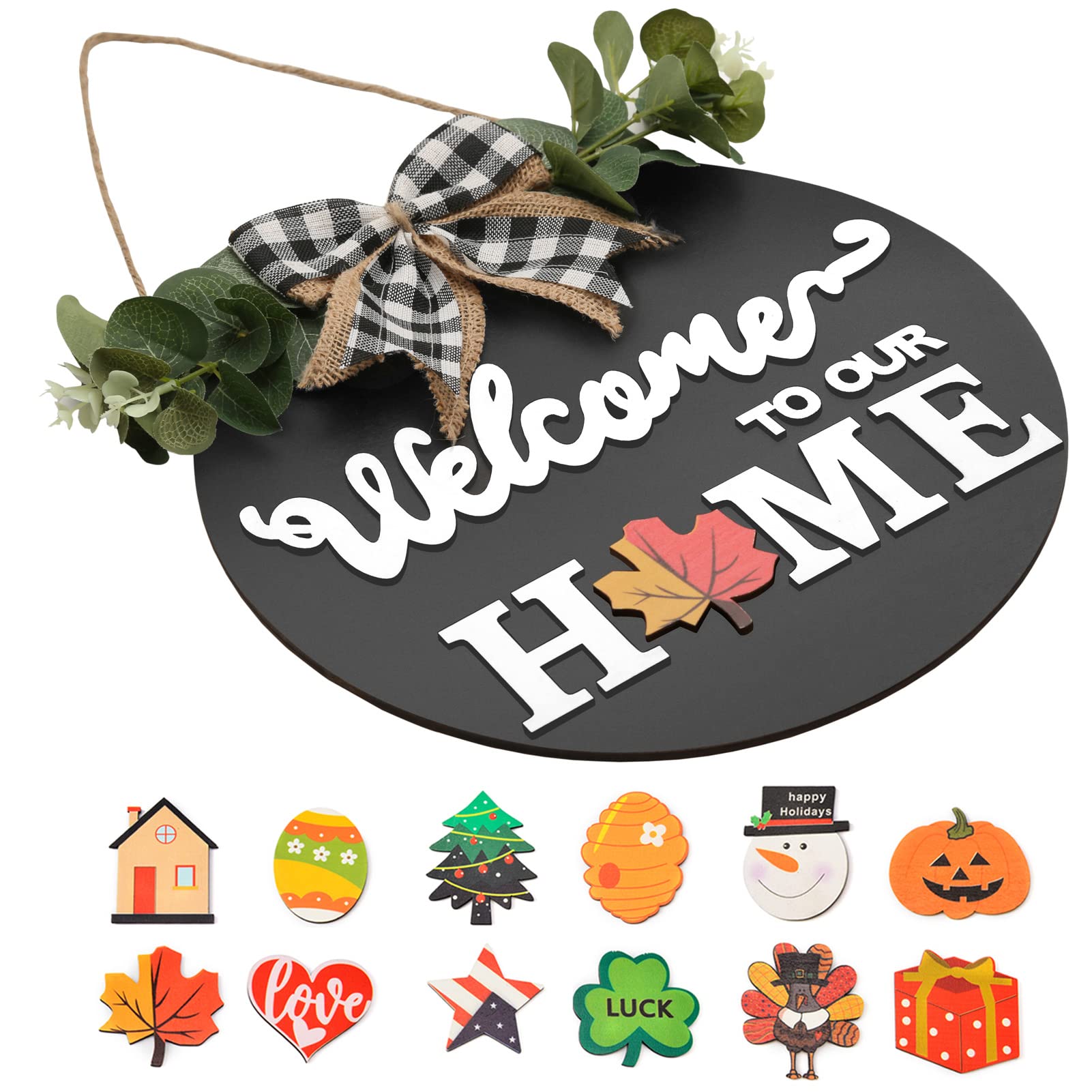 Welcome Home Sign - Rustic Wooden Wall Decor for Front Door Entryway - Perfect for Housewarming Gifts & Farmhouse Style Home Decor