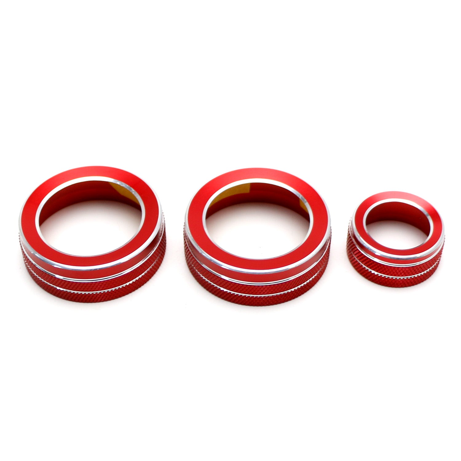 3-Piece Red AC Climate Control Switch Knob Ring Covers for 2017-2022 Honda CR-V | Interior Car Accessories for Enhanced Grip & Style | Perfect for Summer Driving & Customization