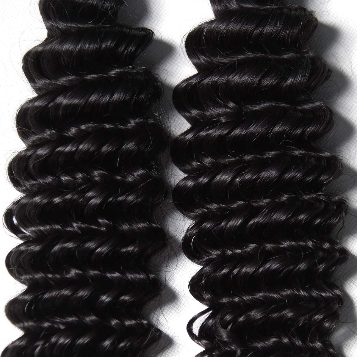 UNice Peruvian Virgin Human Hair Extensions - 3 Bundles Deep Wave Weft, 100% Real Human Hair, Natural Color, 95-100g per Piece (14 16 18 Inch) for Stunning Volume & Length - Perfect for Daily Wear, Special Occasions & Salon Styling