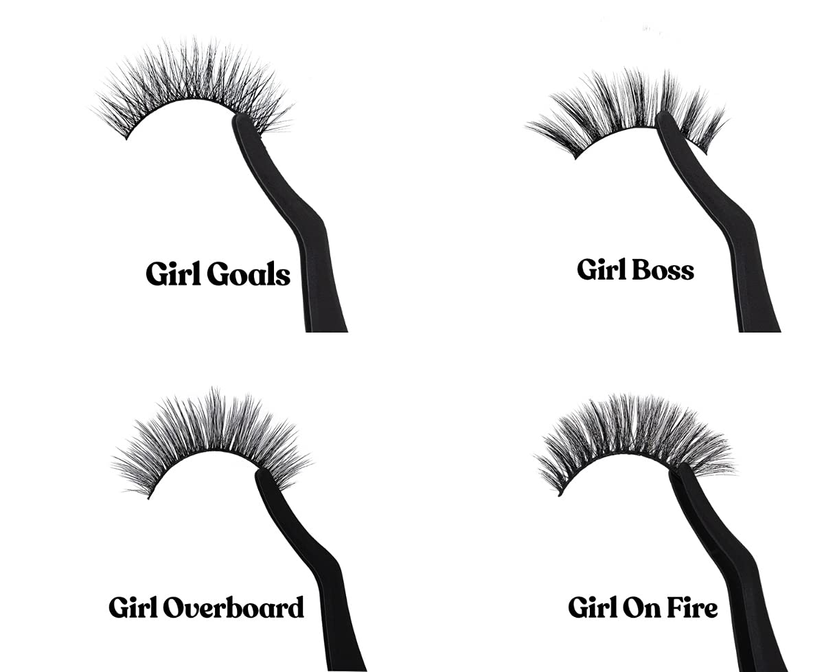Silly George LinerBond Lash System - Girl Series Starter Kit with Eyeliner Adhesive & 1 Set Natural Lashes (Girl Overboard, LinerBond PRO Clear) | Easy False Eyelash Application for Everyday Glam & Special Occasions
