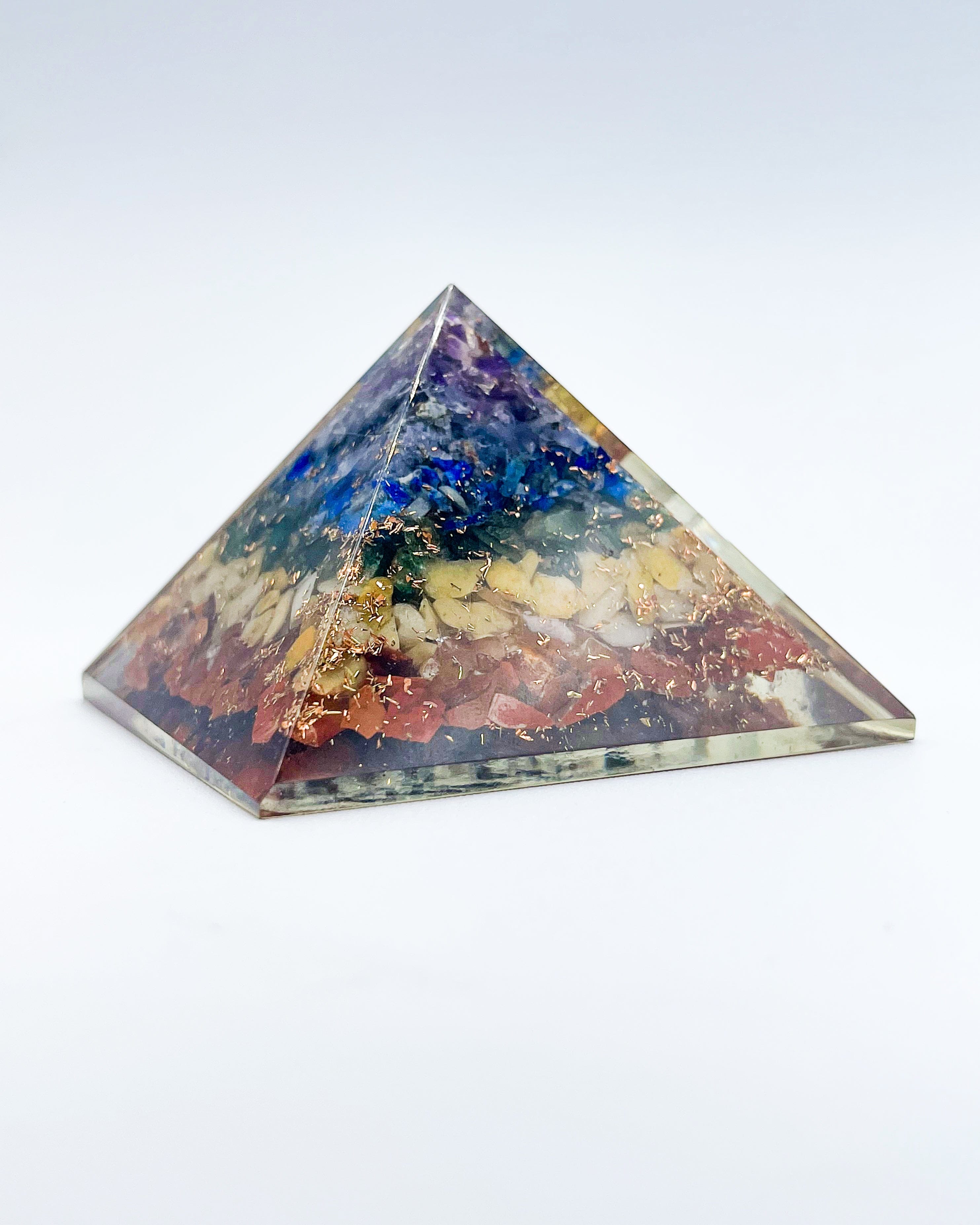 Chakra Healing Orgonite Pyramid for Energy Balance & Protection – Perfect for Meditation, Home Decor, and Spiritual Wellness