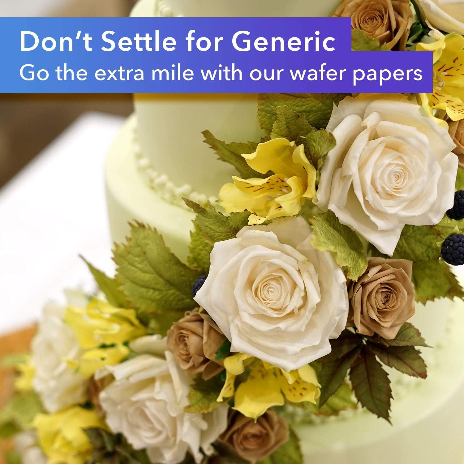 Oasis Supply Edible Wafer Paper 8x11 Inches - 100 Sheets for Cake Decorating, Edible Printing & DIY Desserts | Perfect for Birthday Cakes, Cupcakes & Wedding Treats