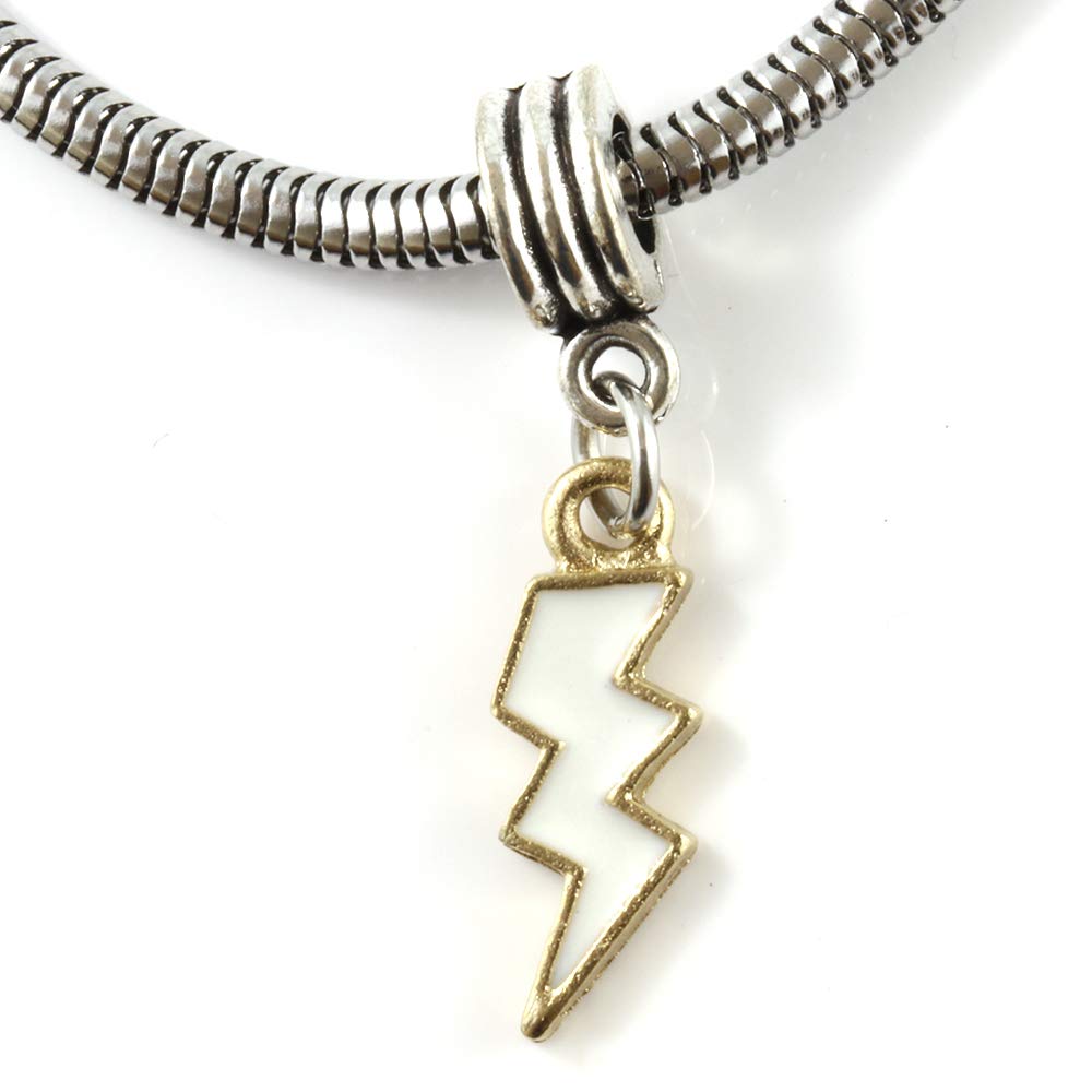 Emerald Park Jewelry Lightning Bolt Bracelet - Stainless Steel Snake Chain Charm Bracelet for Women | Trendy Adjustable Bangle for Everyday Wear, Gifts & Boho Fashion