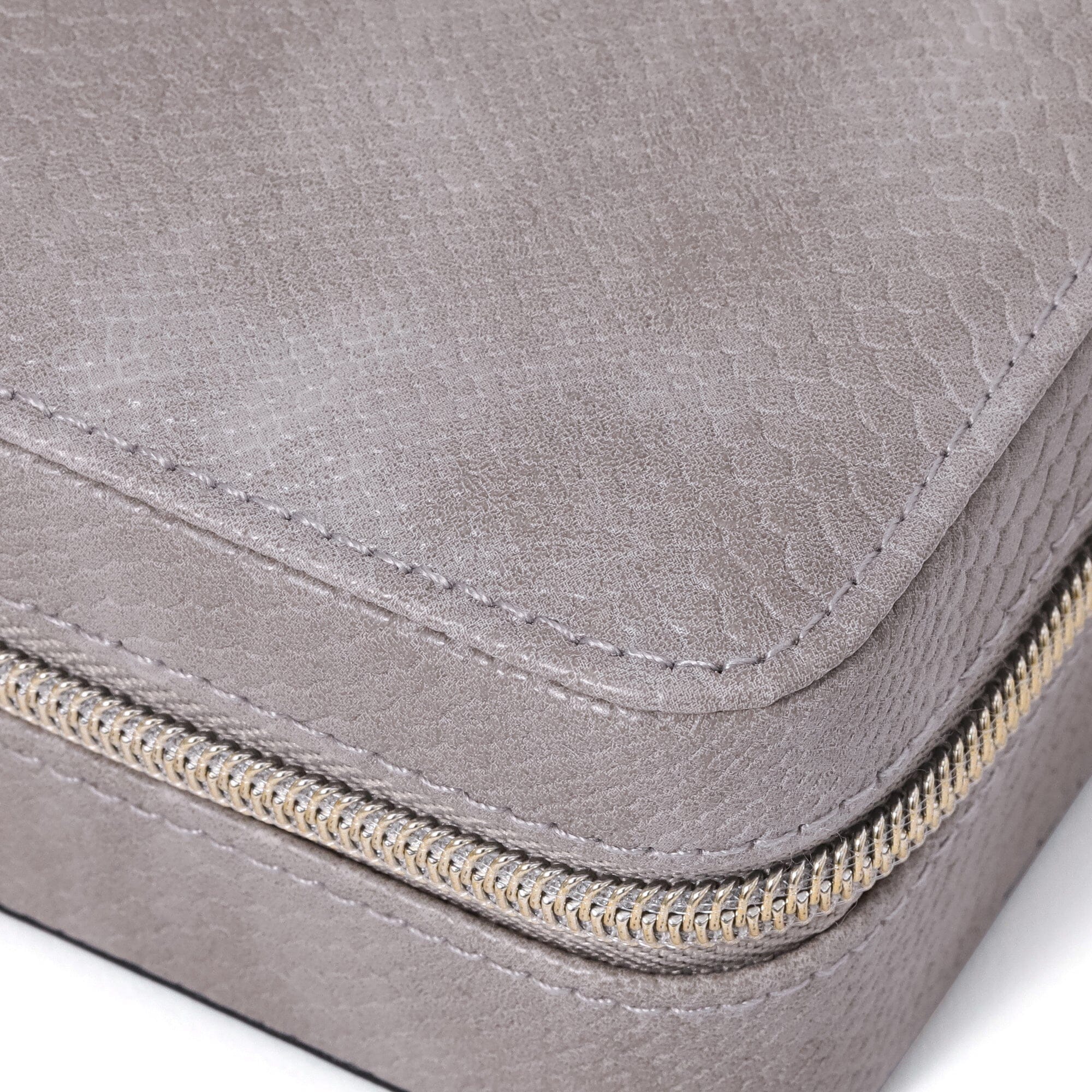 Flavia Travel Jewelry Box - Compact Organizer for Necklaces, Rings & Earrings - Perfect for Vacation, Business Trips & Gifts (M, Grey)