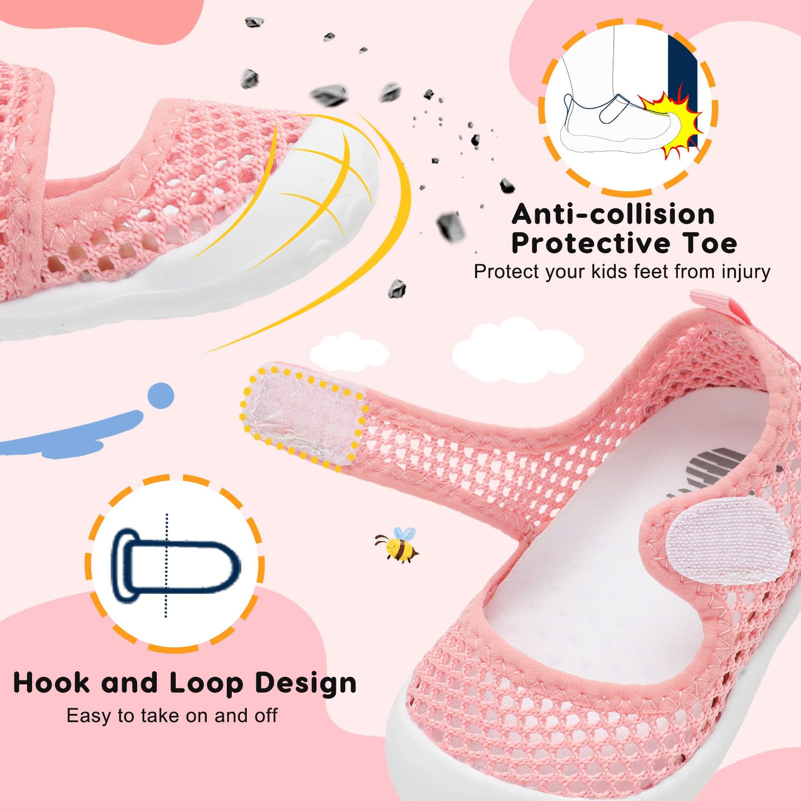 BARERUN Toddler Water Shoes - Barefoot Quick-Dry Aqua Socks for Boys & Girls with Arch Support | Breathable Baby Swim Shoes for Beach, Pool, Water Park & Outdoor Activities