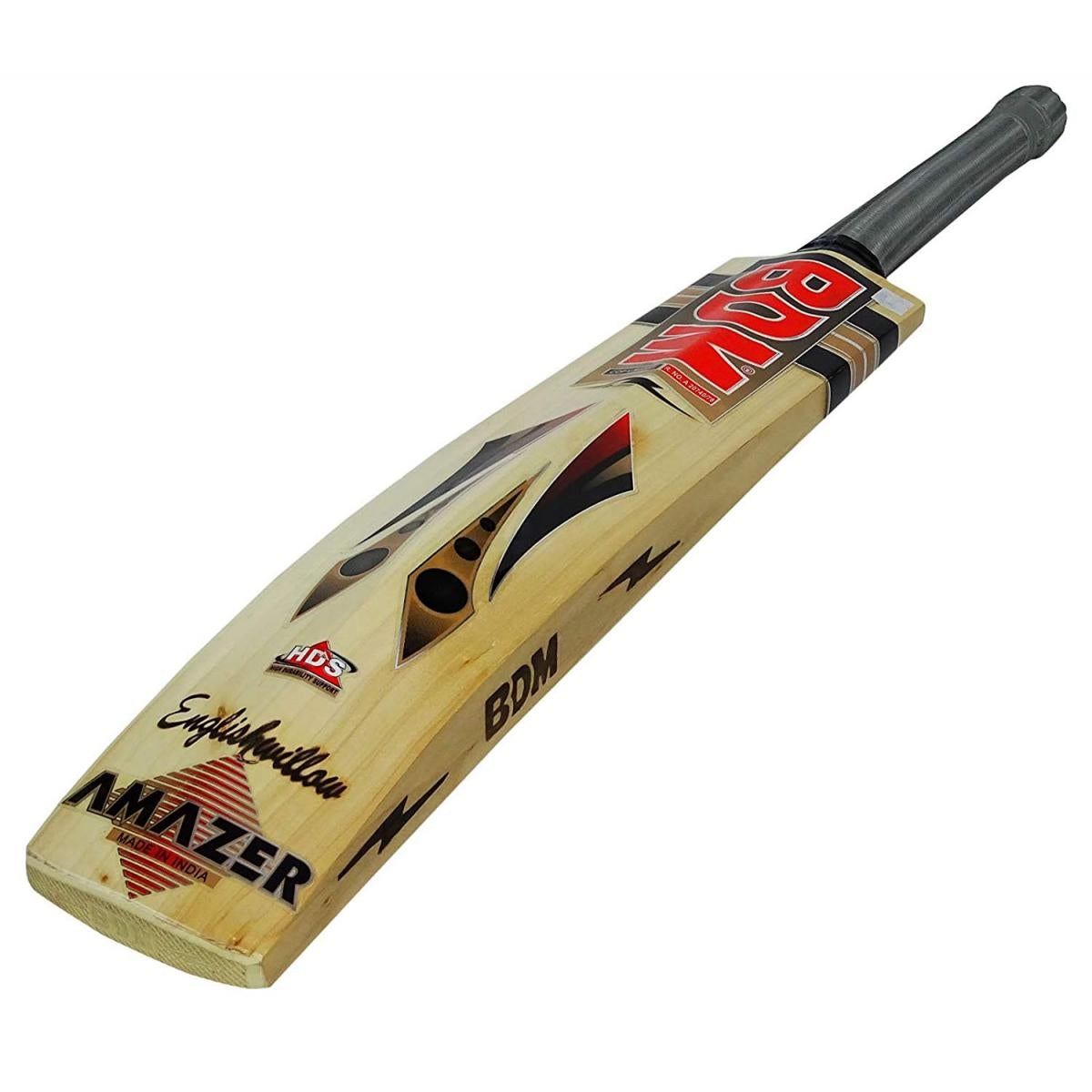 BDM Amazer Junior English Willow Cricket Bat - Lightweight & Durable for Youth Players - Perfect for Practice, Matches & Training Sessions
