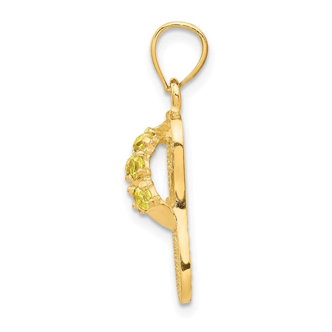 14K Yellow Gold November Birthstone CZ Flip Flop Pendant Necklace - Perfect Gift for November Birthdays, Beach Lovers & Summer Jewelry Collection